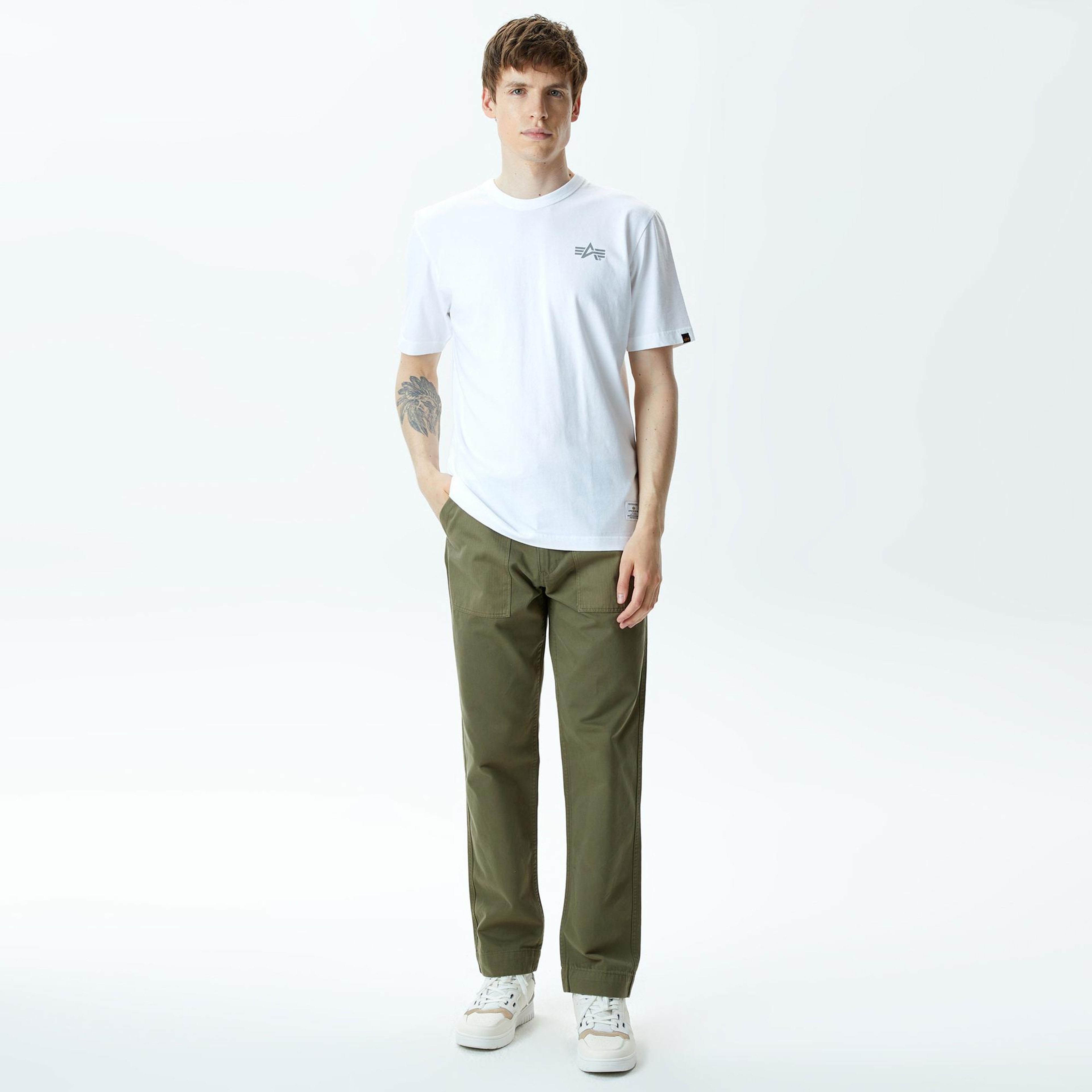 Alpha Industries Stencil Unisex Beyaz T-Shirt