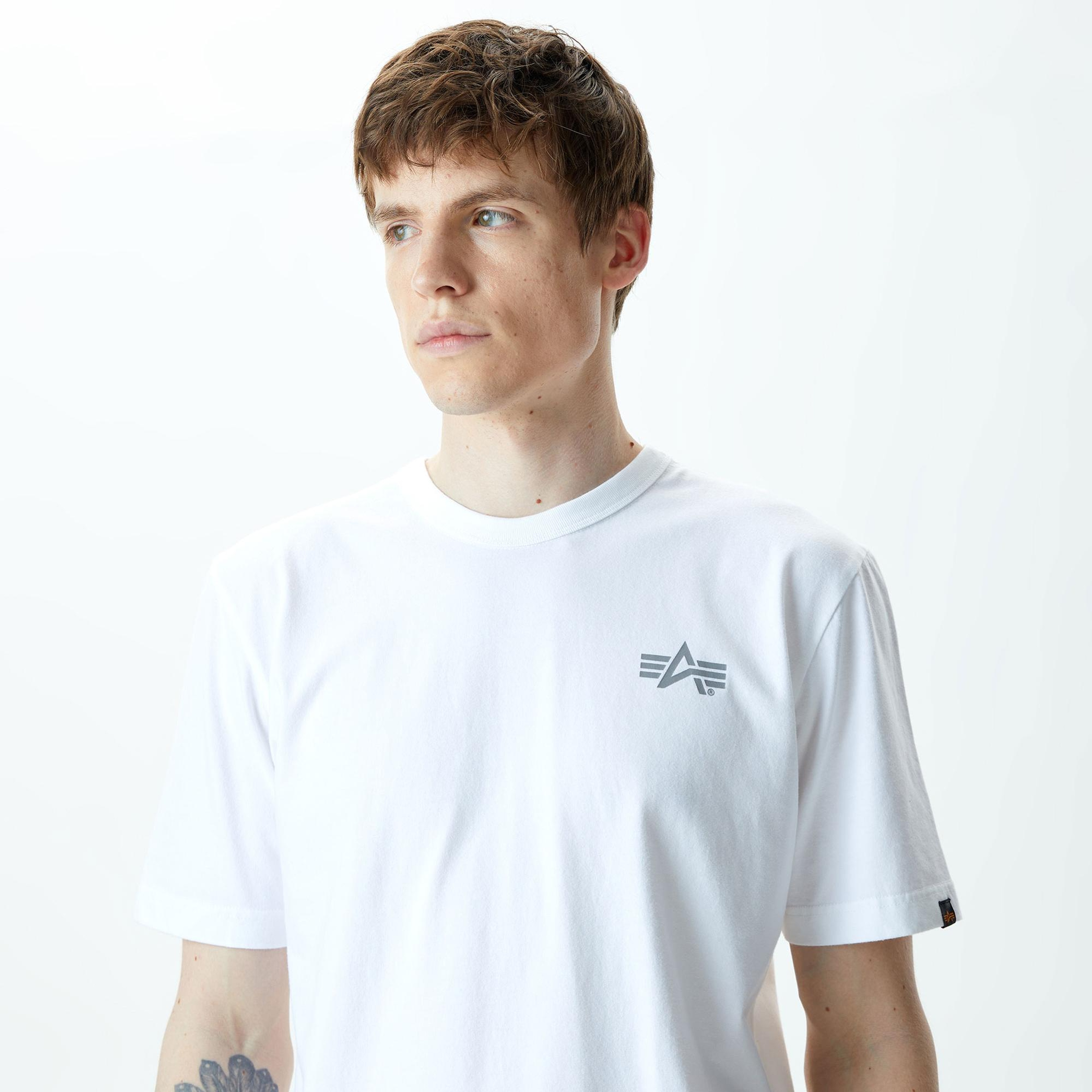 Alpha Industries Stencil Unisex Beyaz T-Shirt