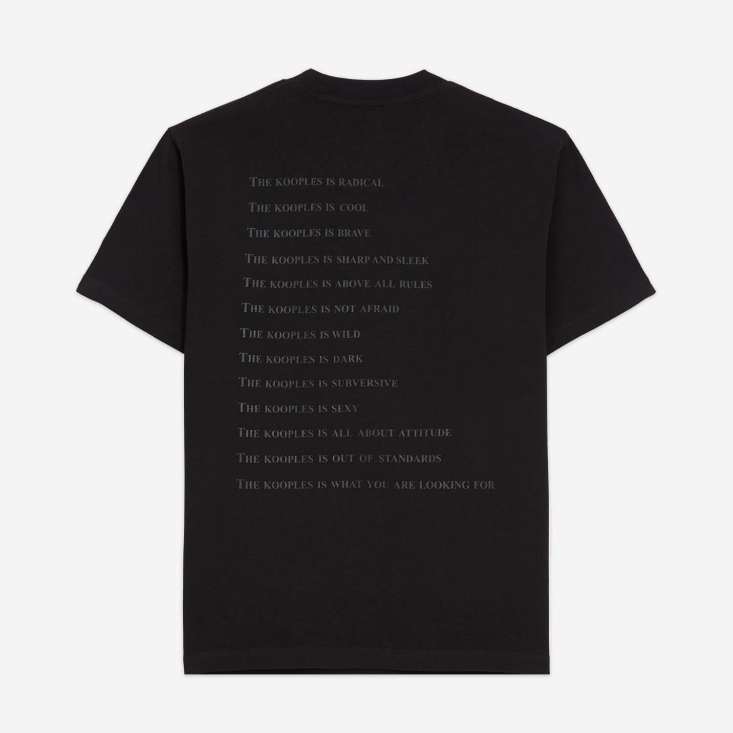 The Kooples Kadın Bisiklet Yaka Baskılı Siyah T-Shirt
