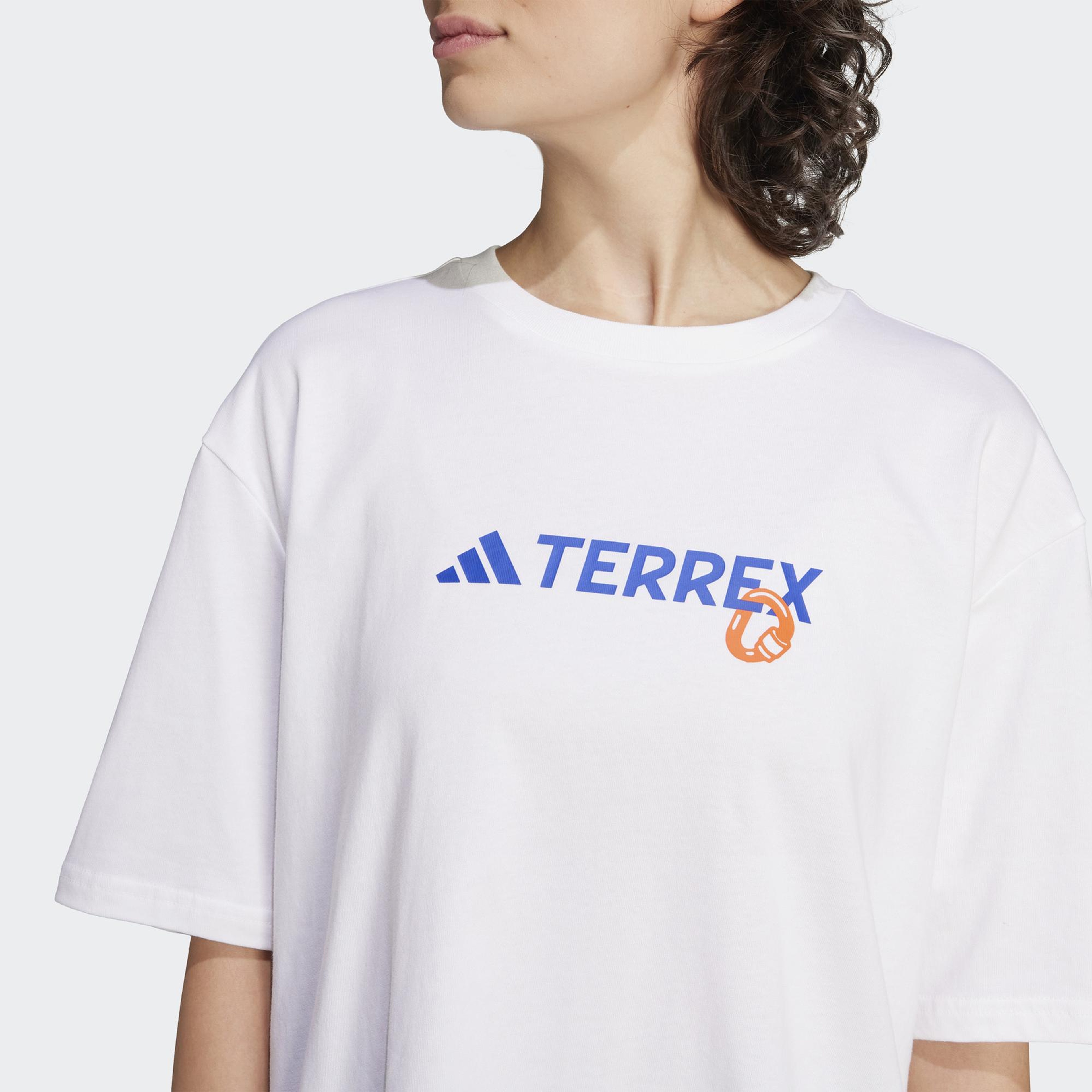 adidas Terrex Back Graphic Kadın Beyaz T-Shirt