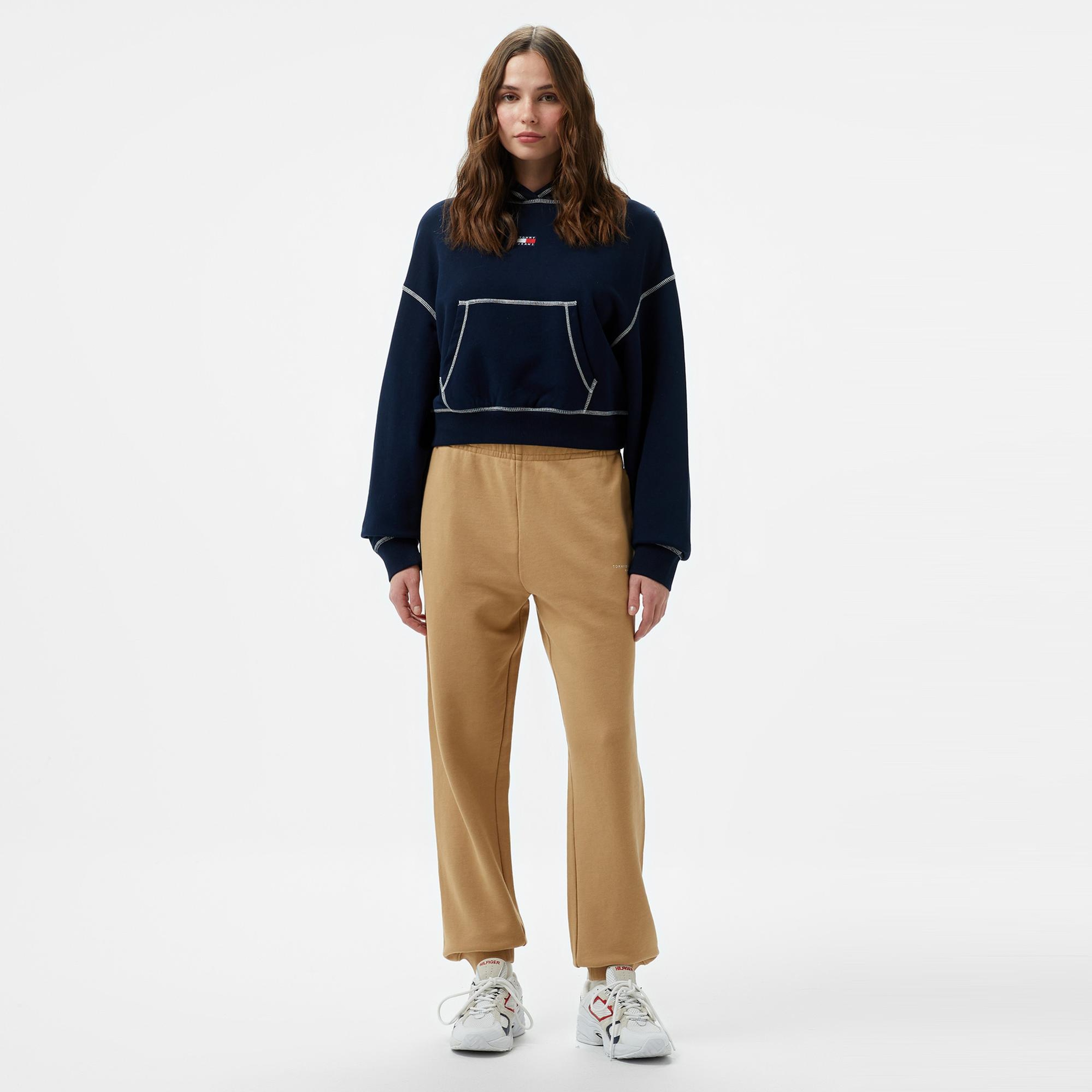 Tommy Hilfiger Jeans Badge Kadın Lacivert Hoodie