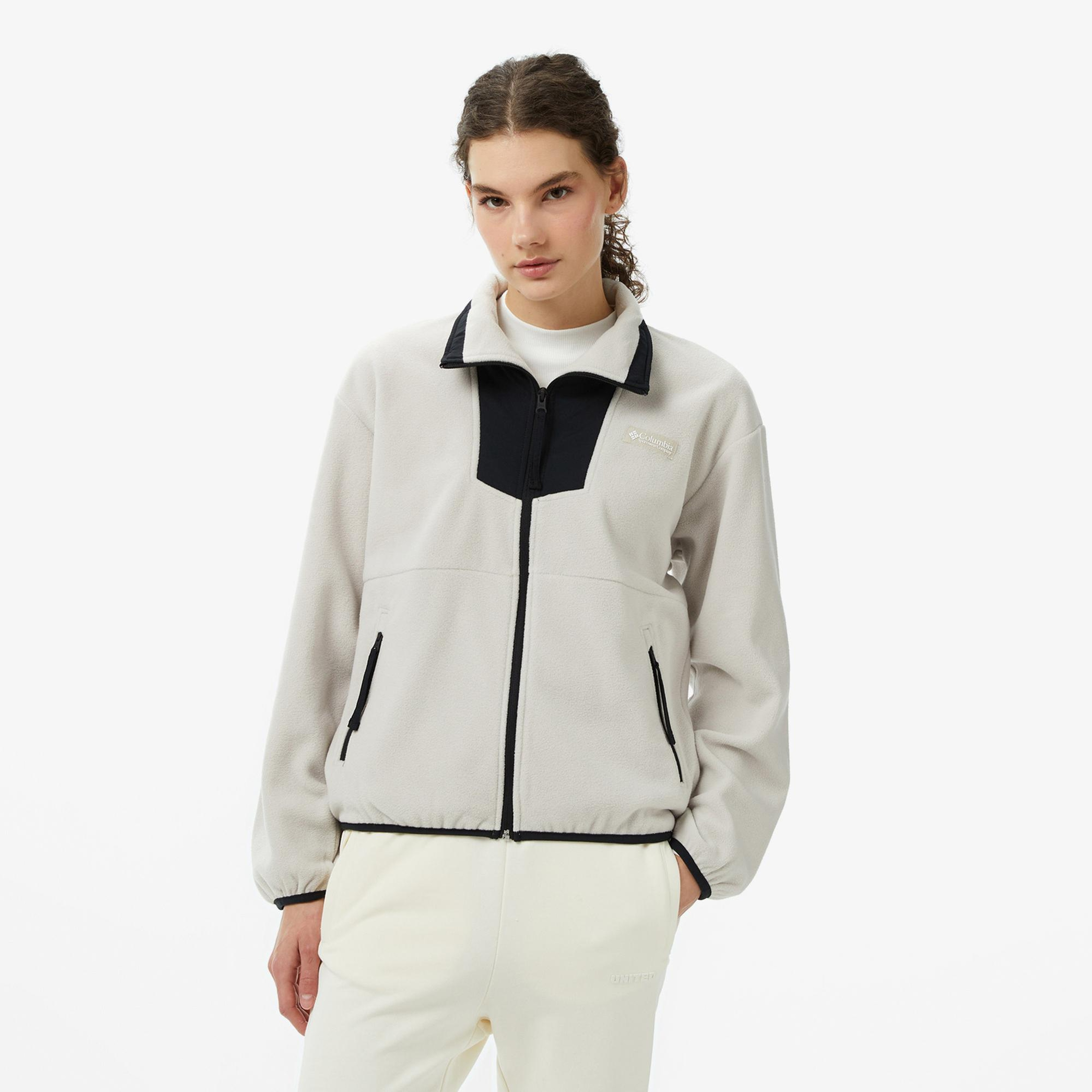 Columbia Sequoia Grove Full Zip Fleece Kadın Krem Outdoor Sweatshirt