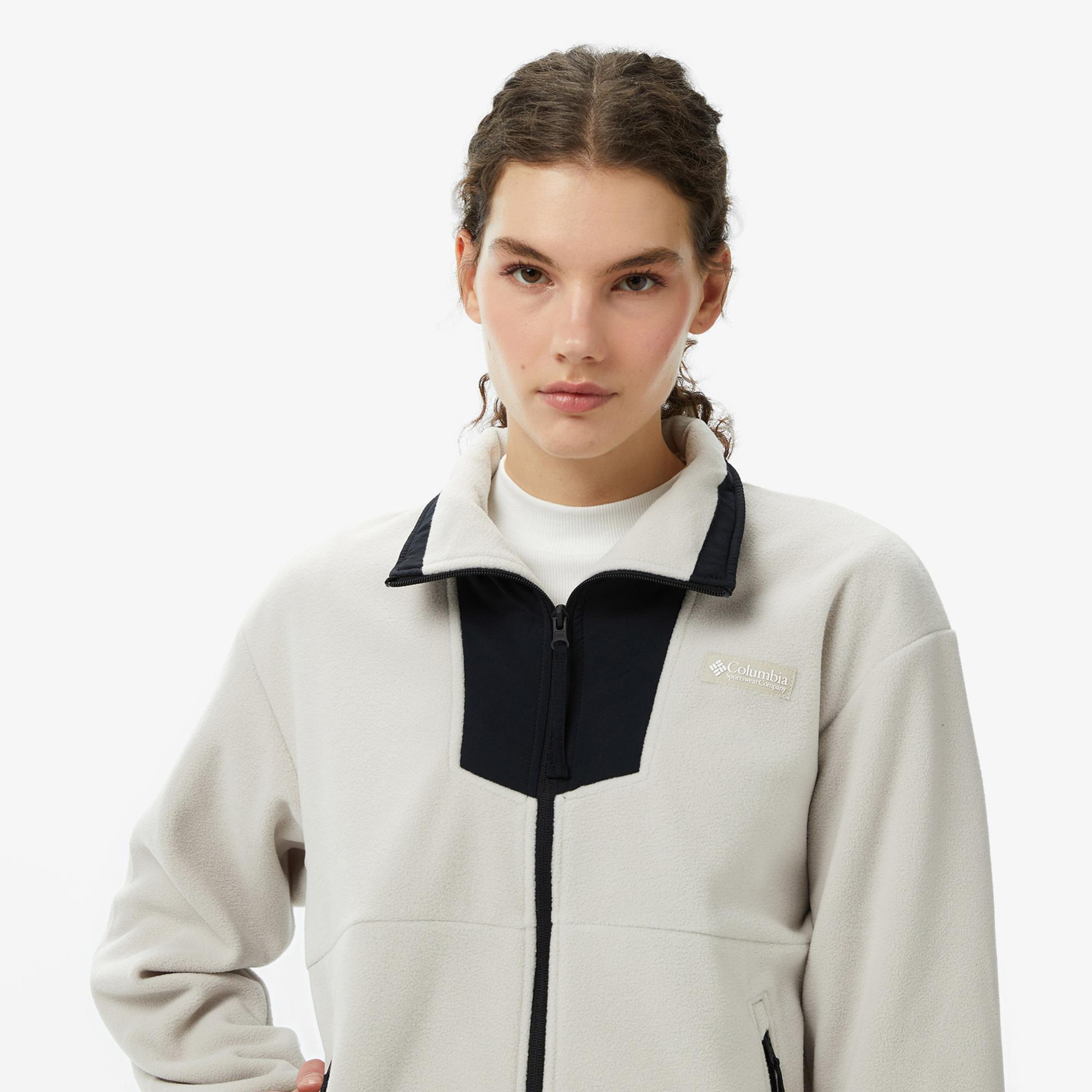 Columbia Sequoia Grove Full Zip Fleece Kadın Krem Outdoor Sweatshirt