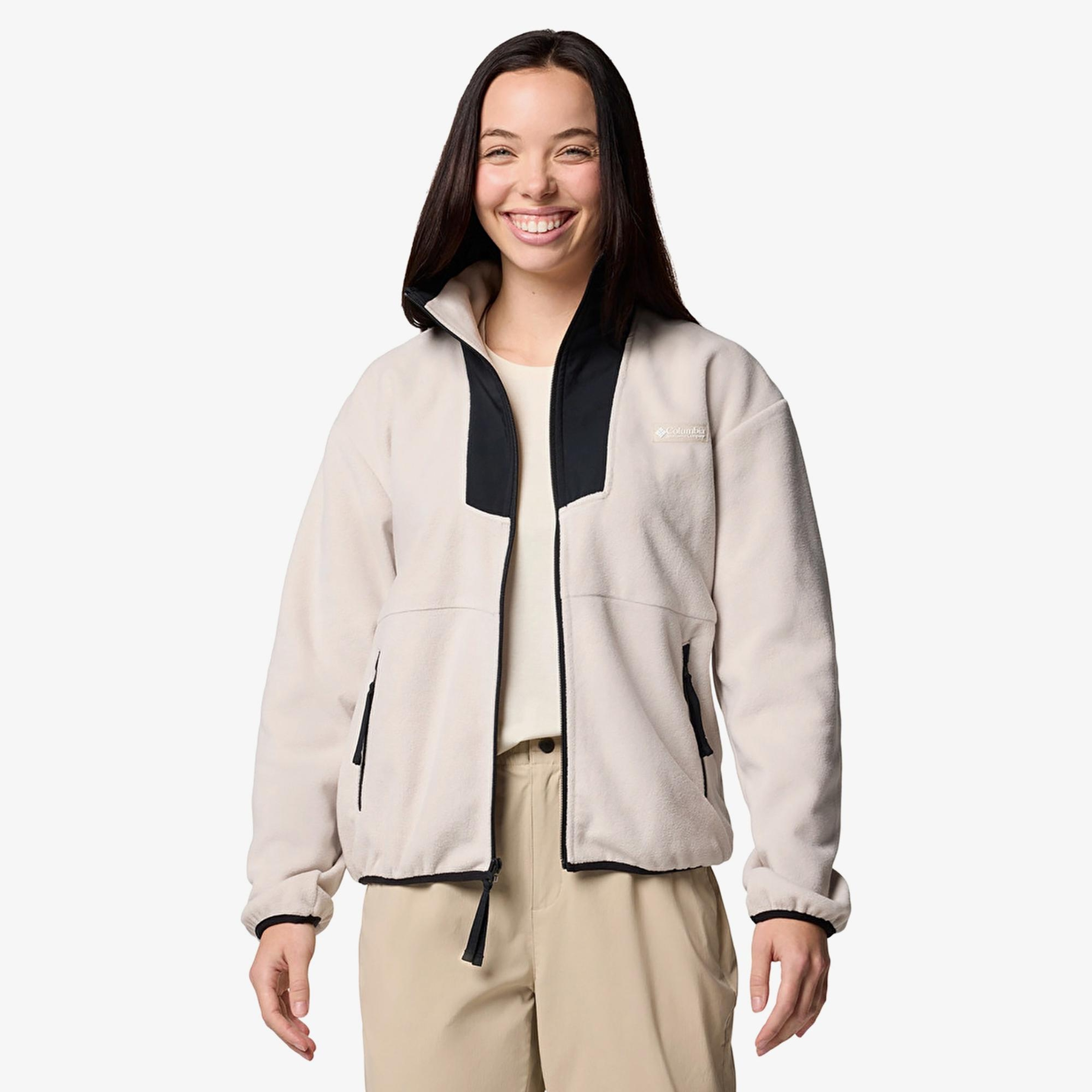 Columbia Sequoia Grove Full Zip Fleece Kadın Krem Outdoor Sweatshirt