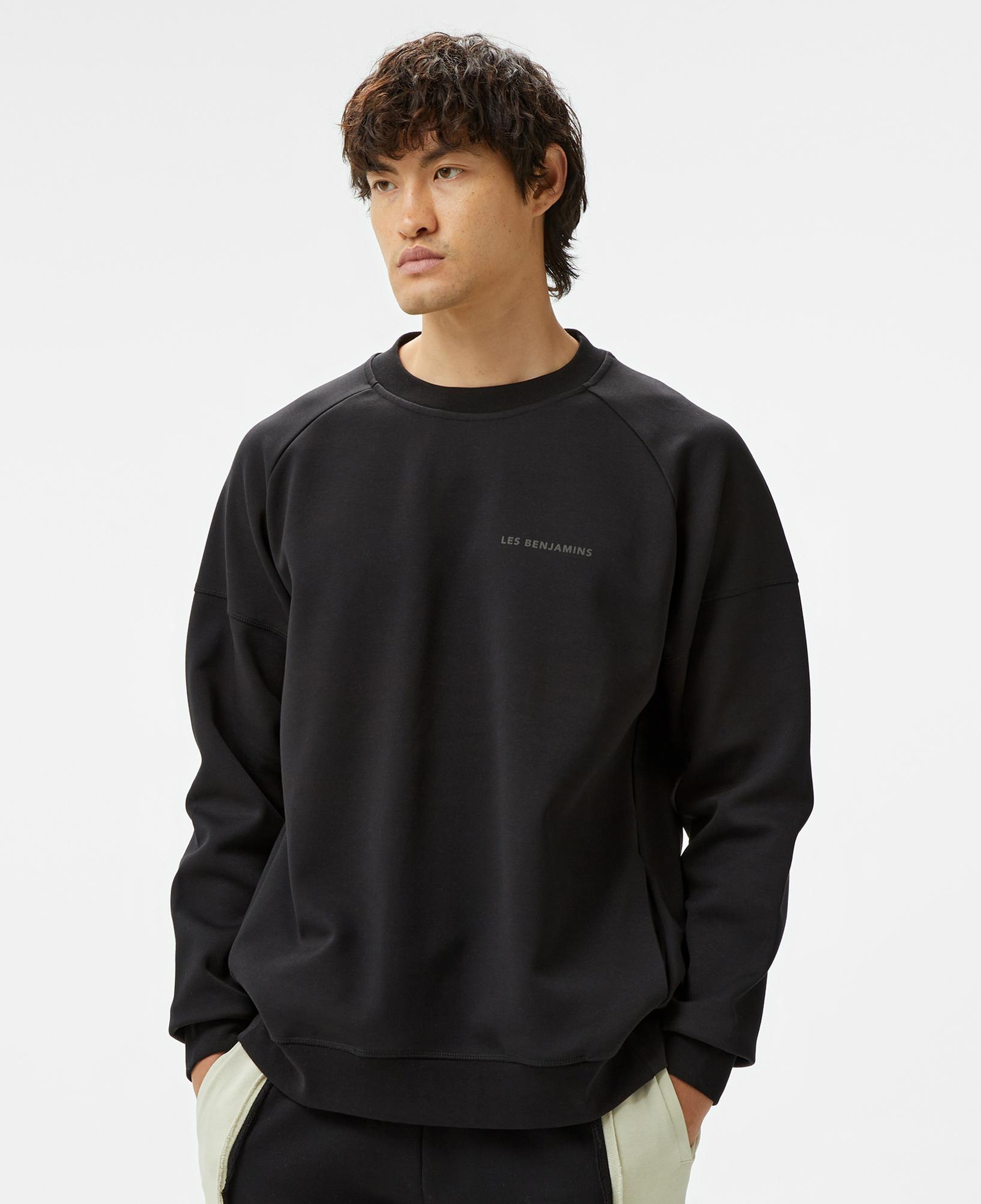 Les Benjamins 407 Erkek Siyah Sweatshirt