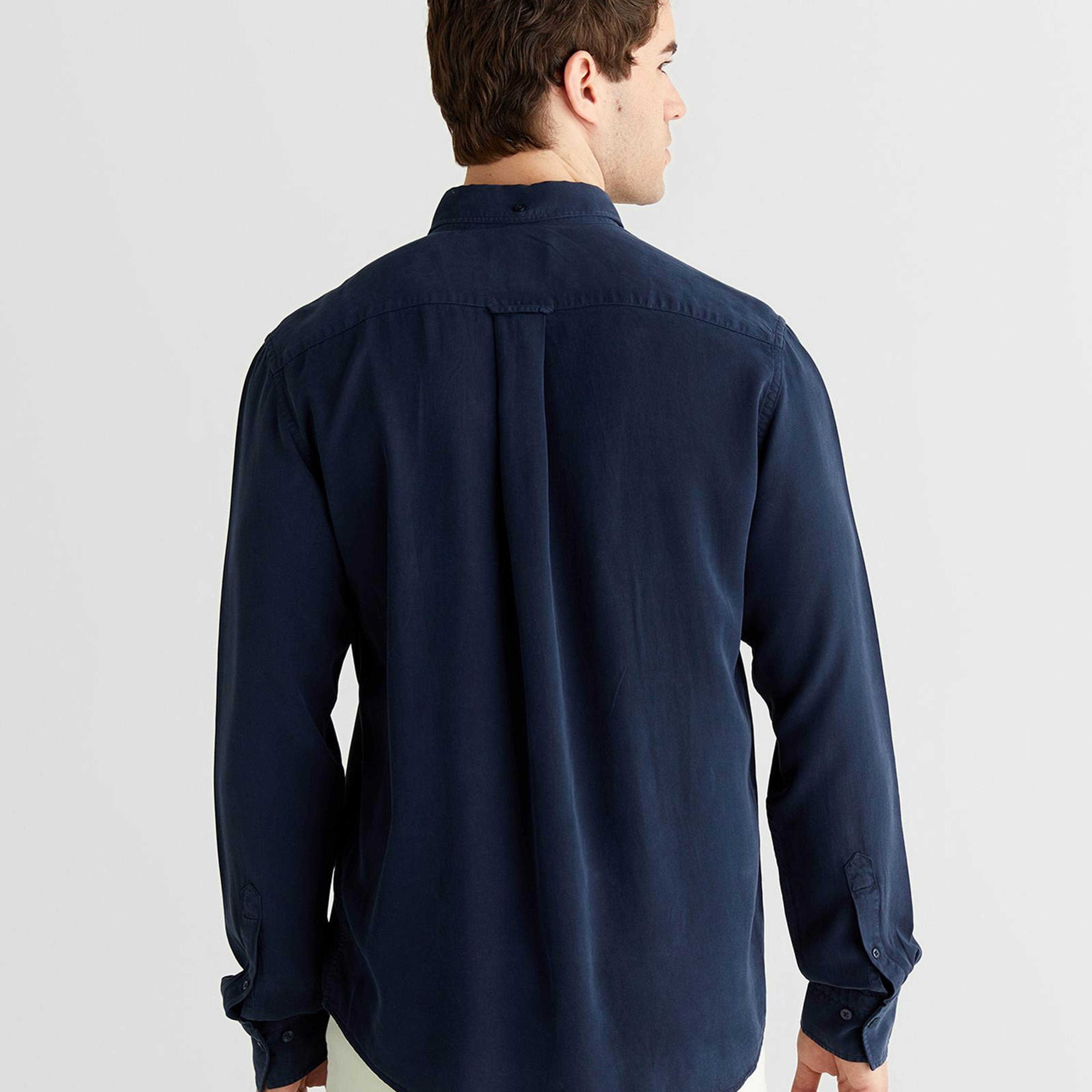 GANT Erkek Lacivert Regular Fit Düğmeli Yaka Gömlek