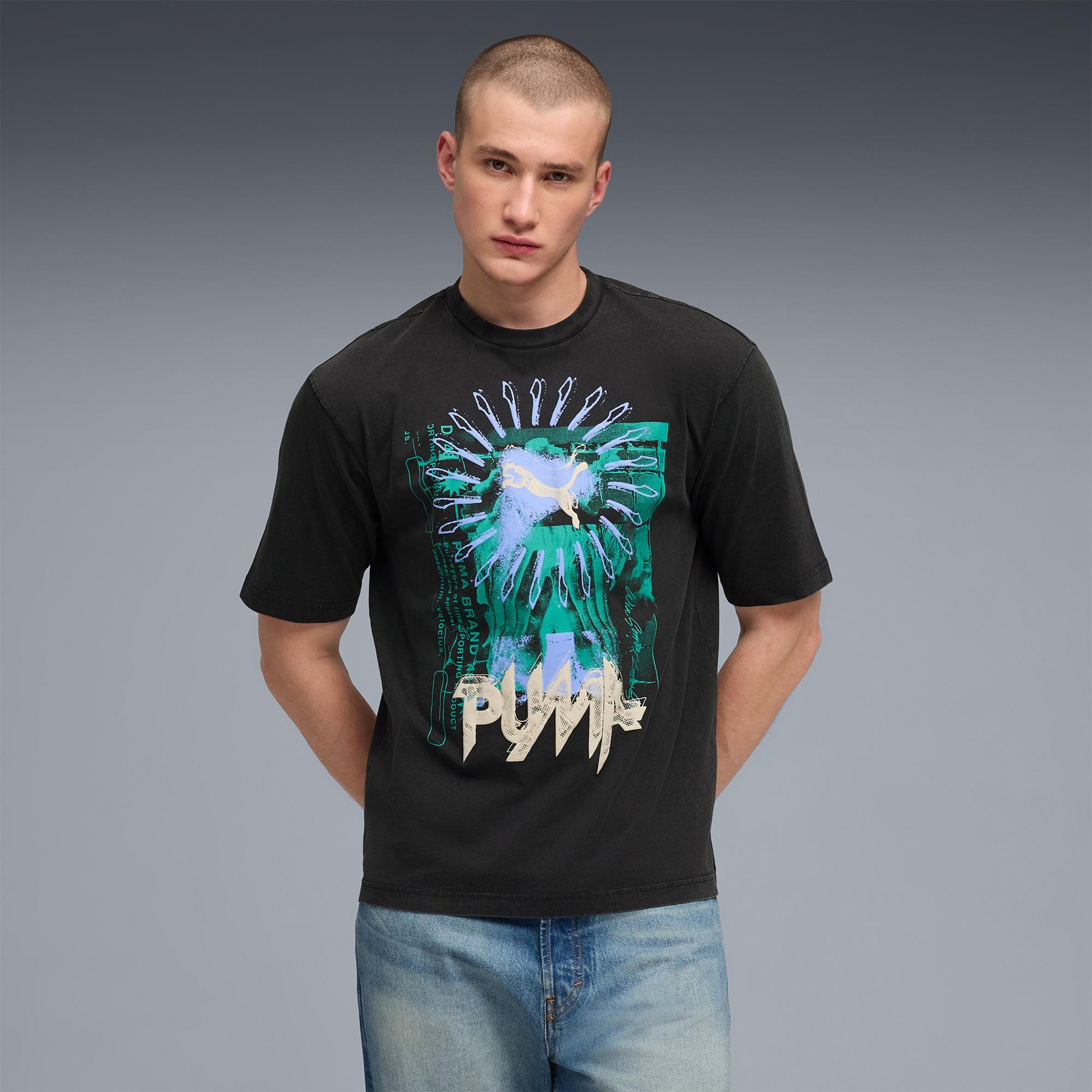 Puma Graphic  Erkek Siyah T-Shirt
