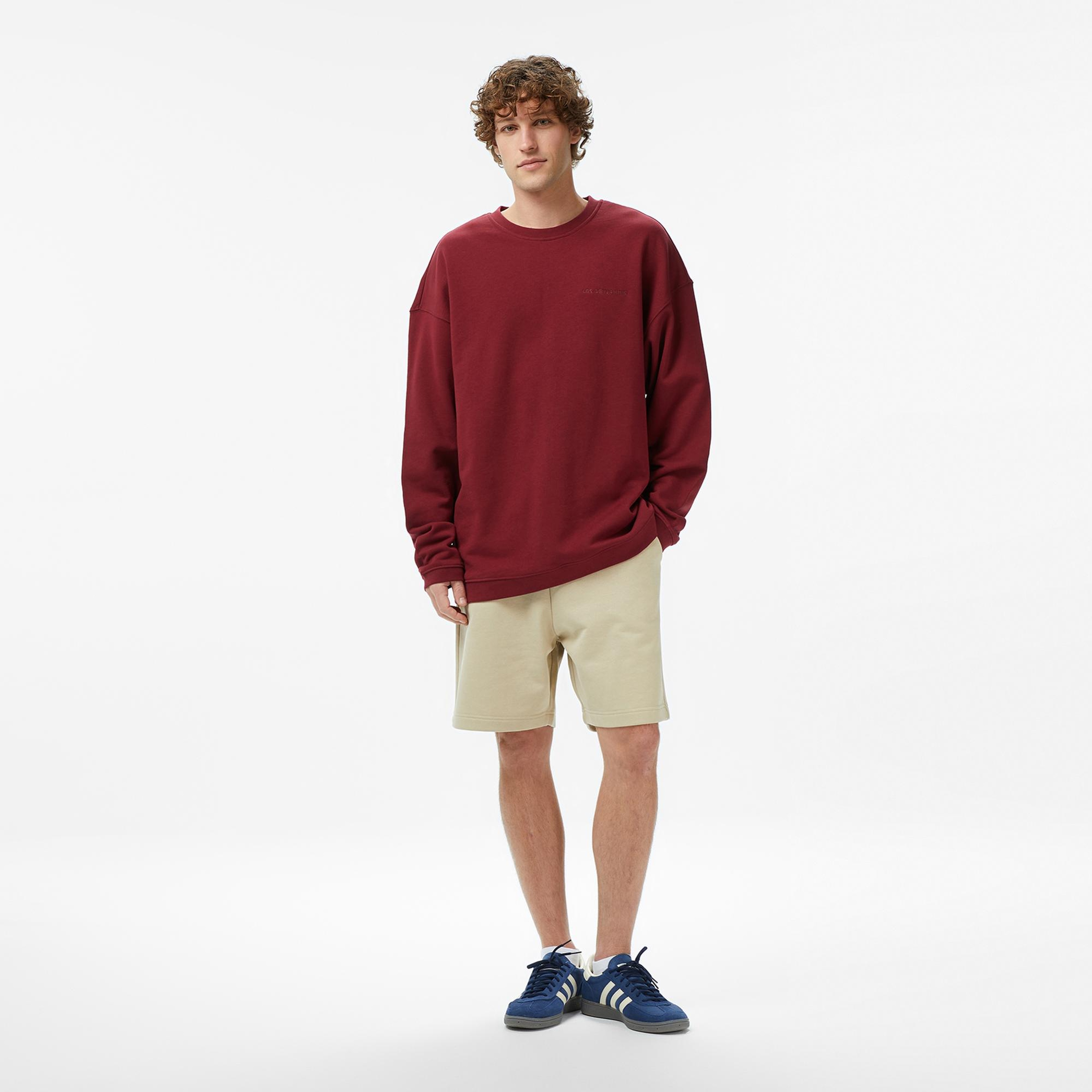 Les Benjamins Essentials 302 Erkek Bordo Sweatshirt