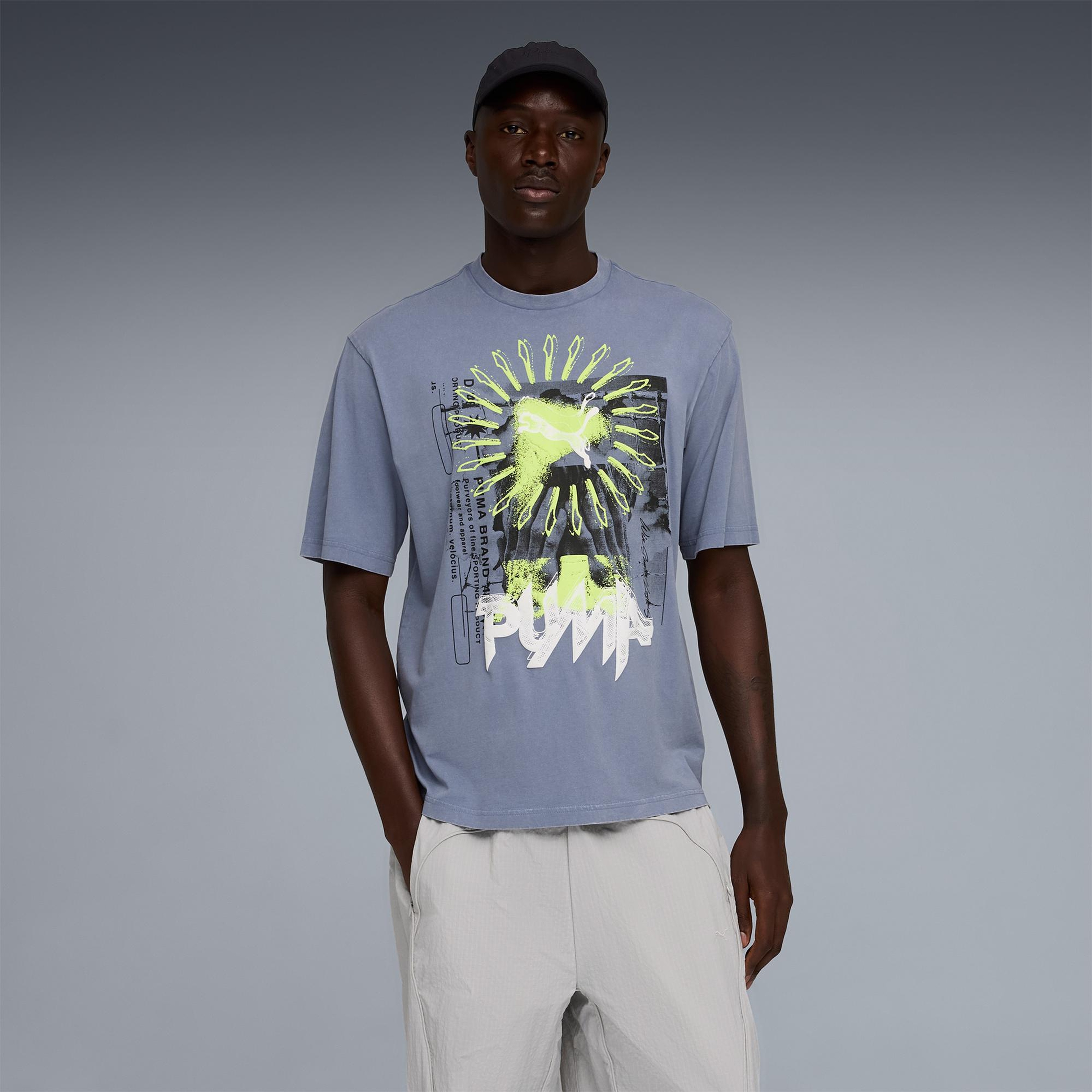 Puma Graphic Erkek Gri T-Shirt