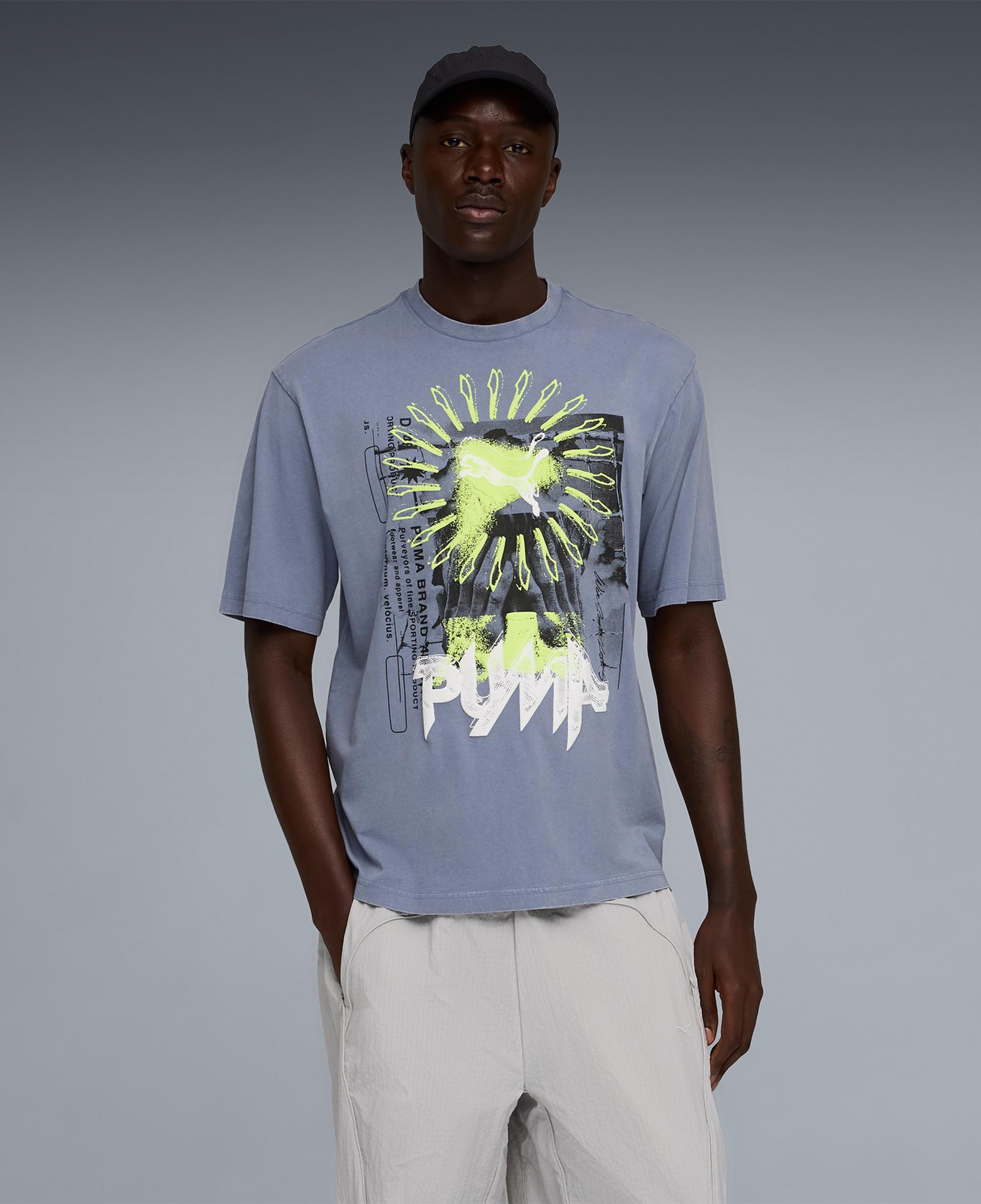 Puma Graphic  Erkek Gri T-Shirt