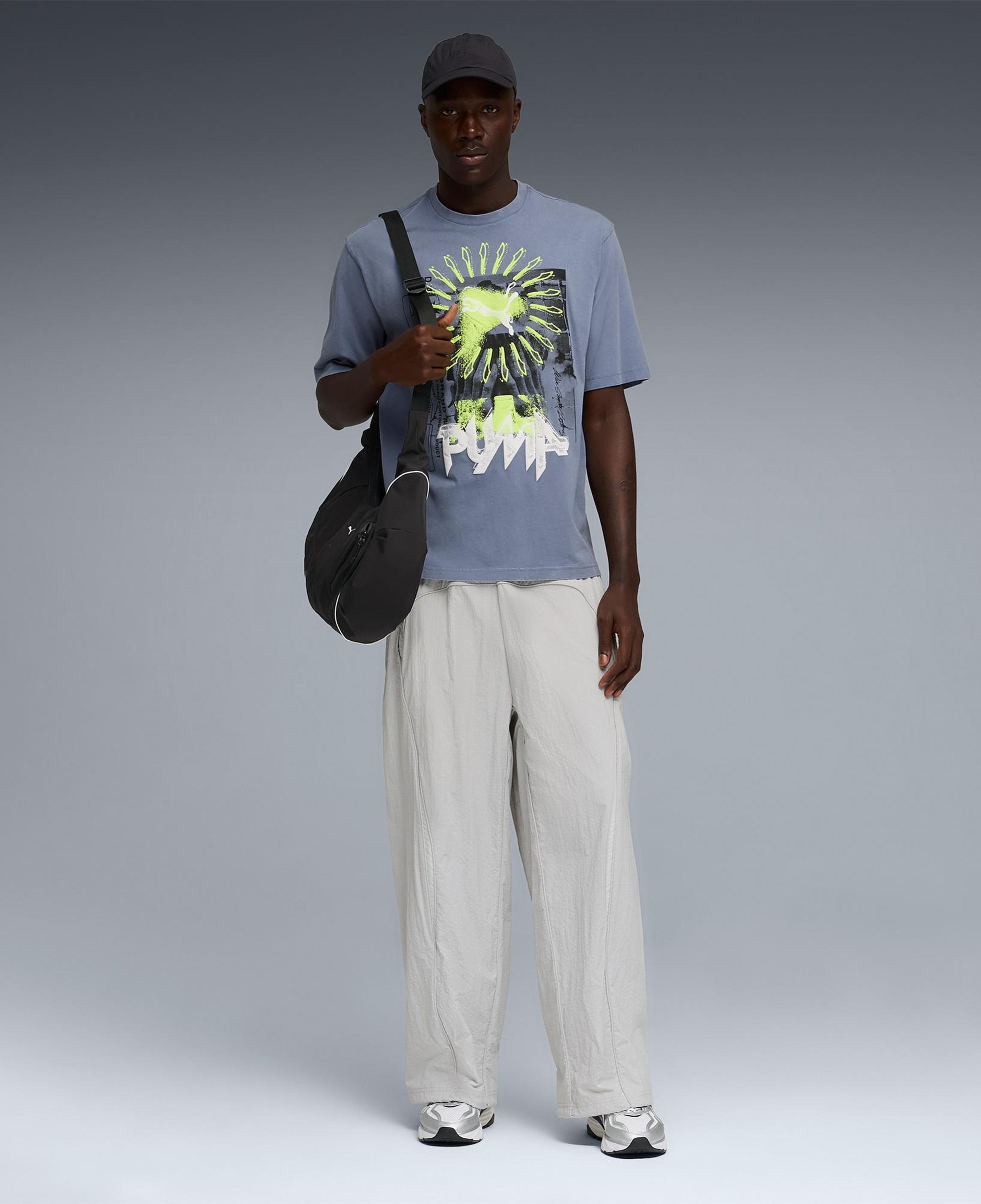 Puma Graphic  Erkek Gri T-Shirt