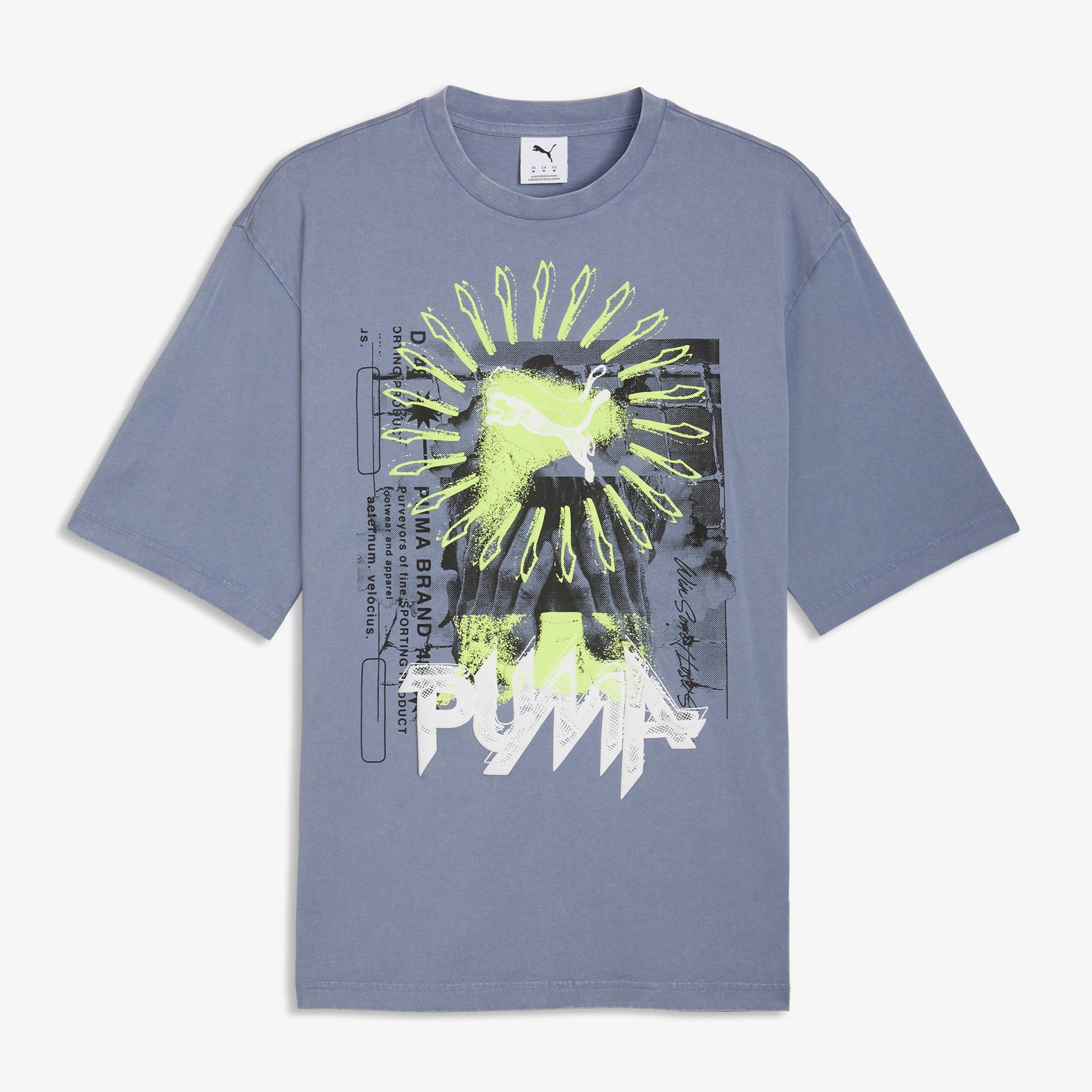 Puma Graphic Erkek Gri T-Shirt