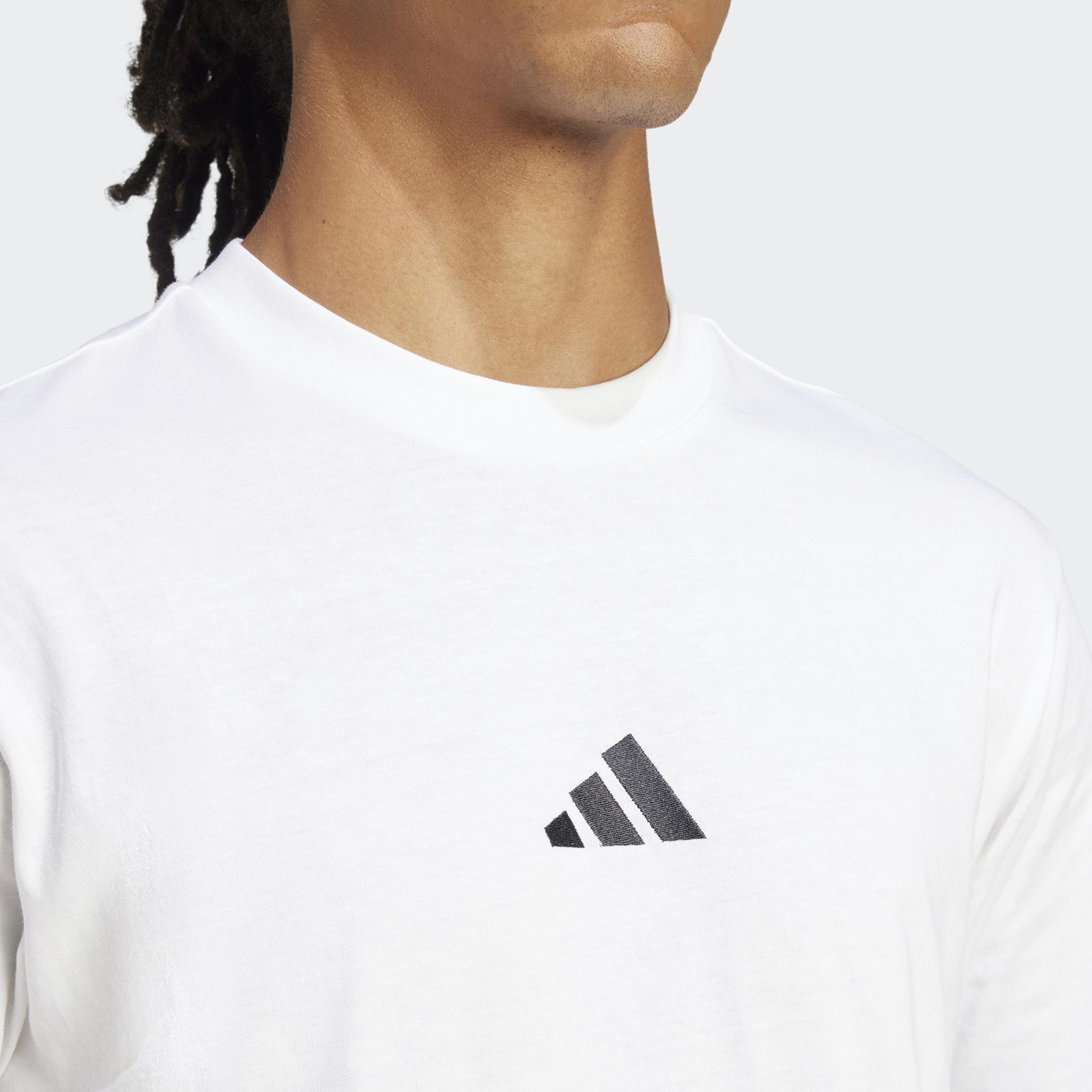 adidas Essentials Small Logo Single Erkek Beyaz T-Shirt