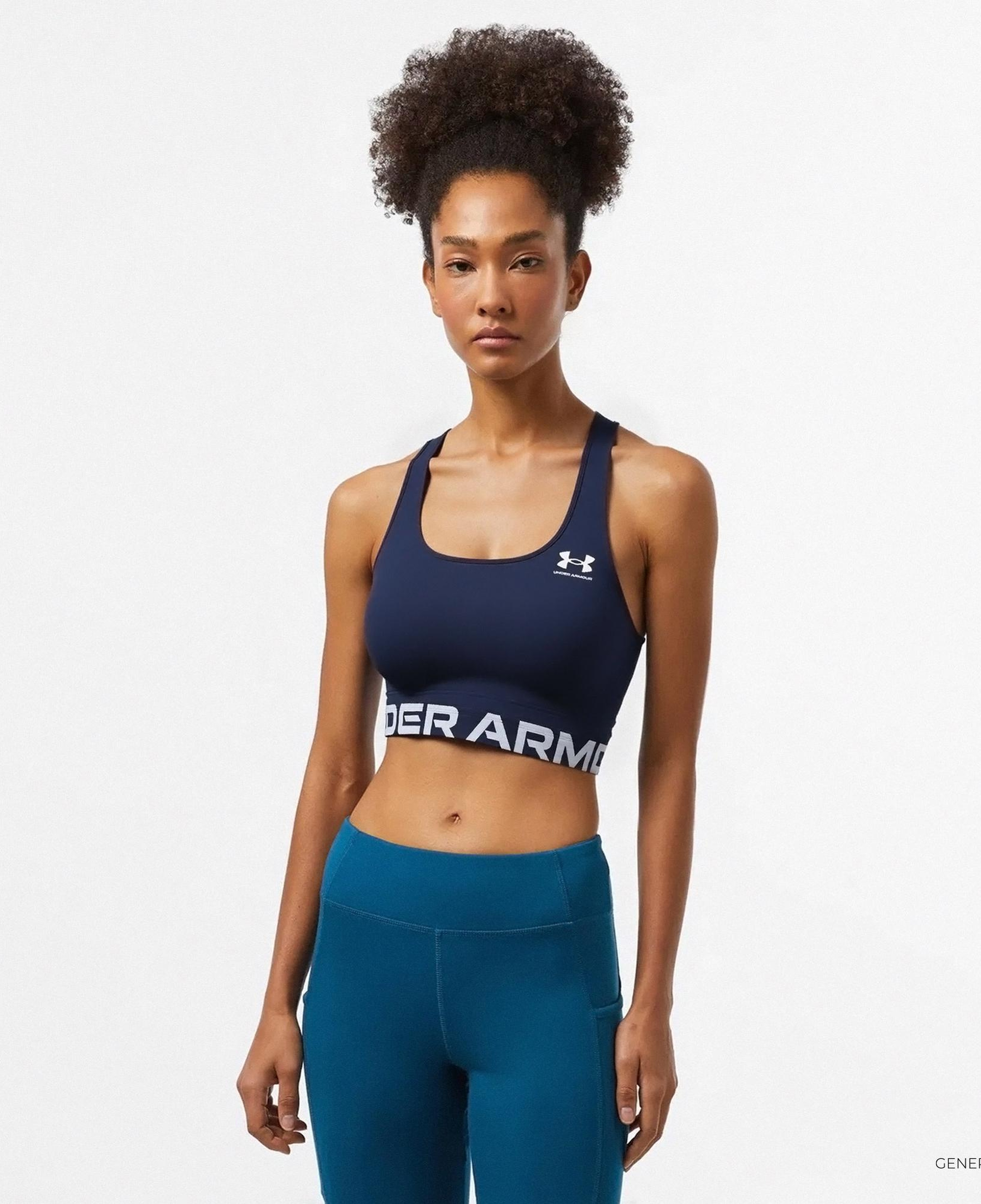 Under Armour Heat Gear Mid Kadın Siyah Antrenman Bra