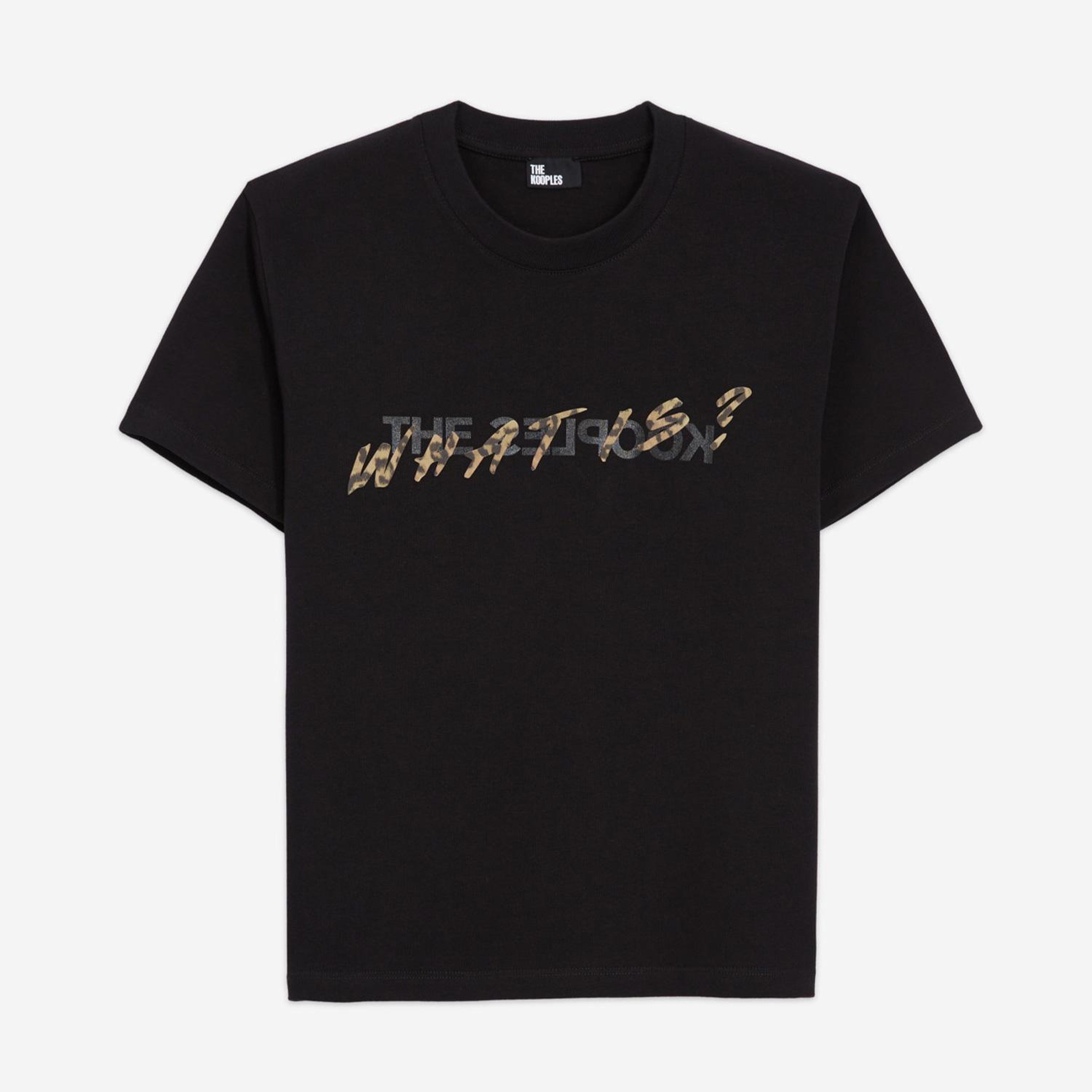 The Kooples Kadın Bisiklet Yaka Baskılı Siyah T-Shirt