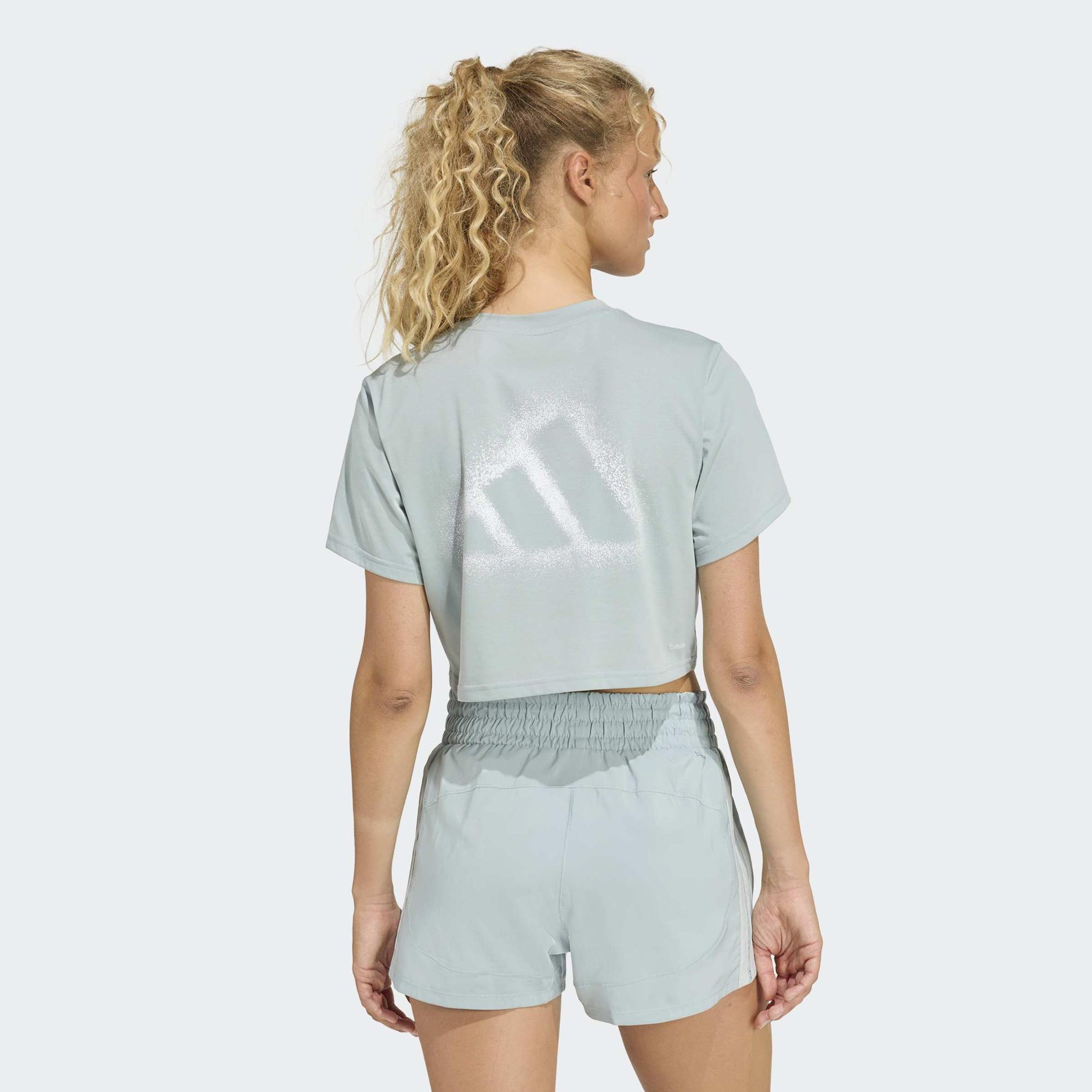 adidas Climacool Power Training Grafik Kadın Yeşil Antrenman T-Shirt