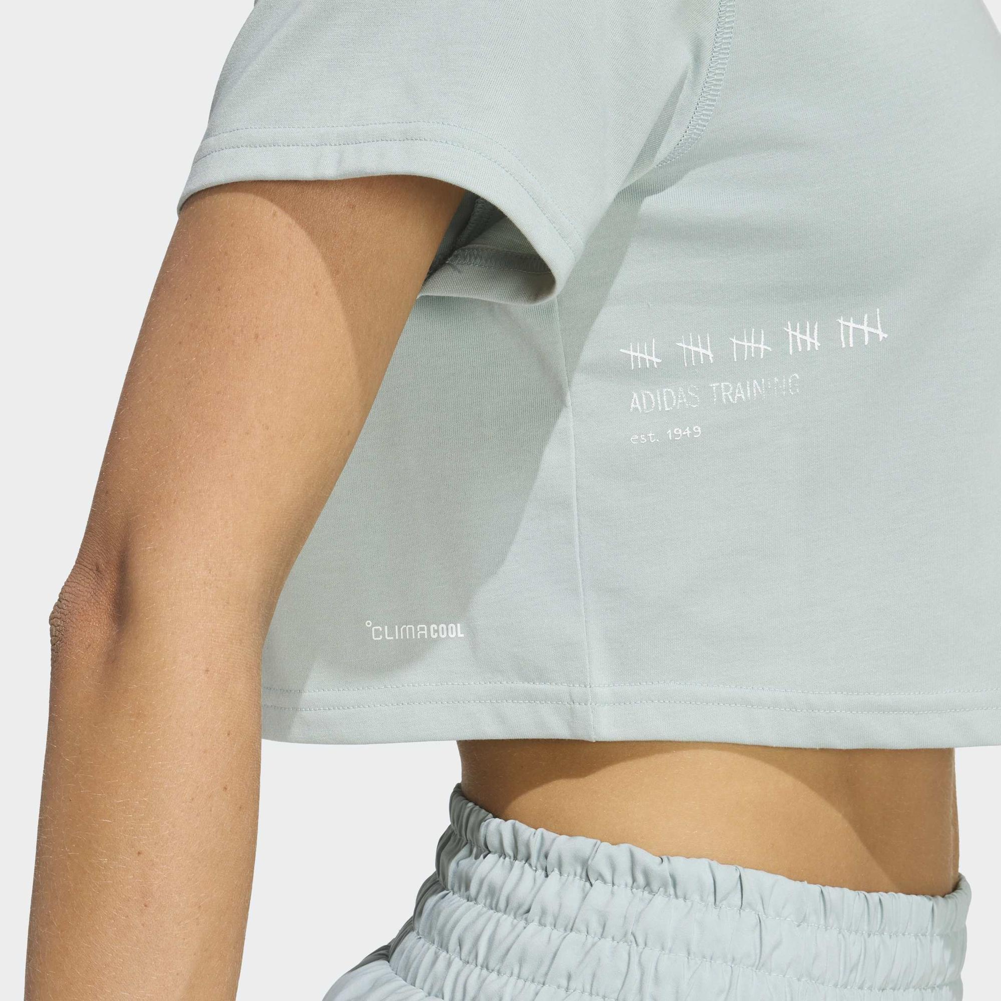 adidas Climacool Power Training Grafik Kadın Yeşil Antrenman T-Shirt