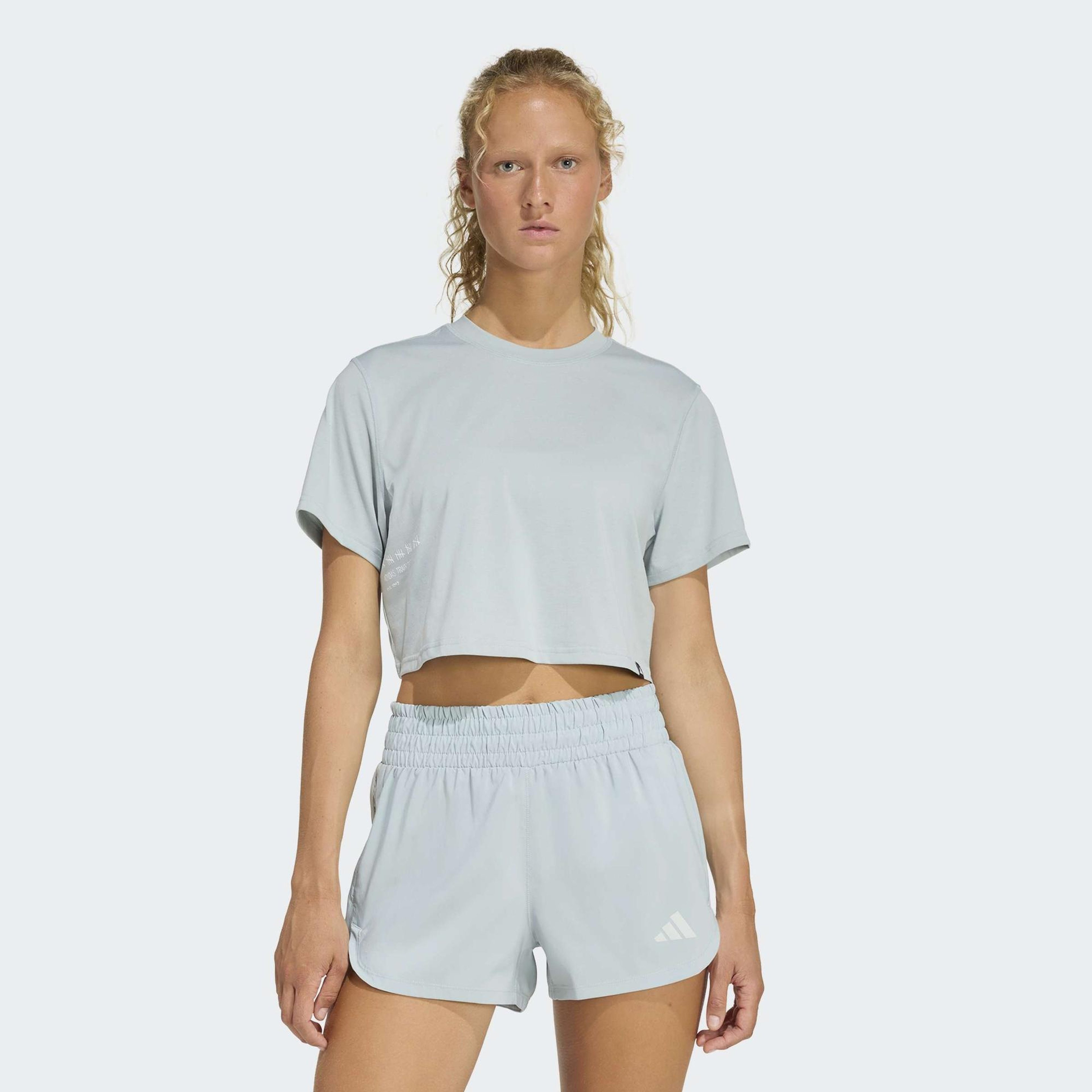 adidas Climacool Power Training Grafik Kadın Yeşil Antrenman T-Shirt