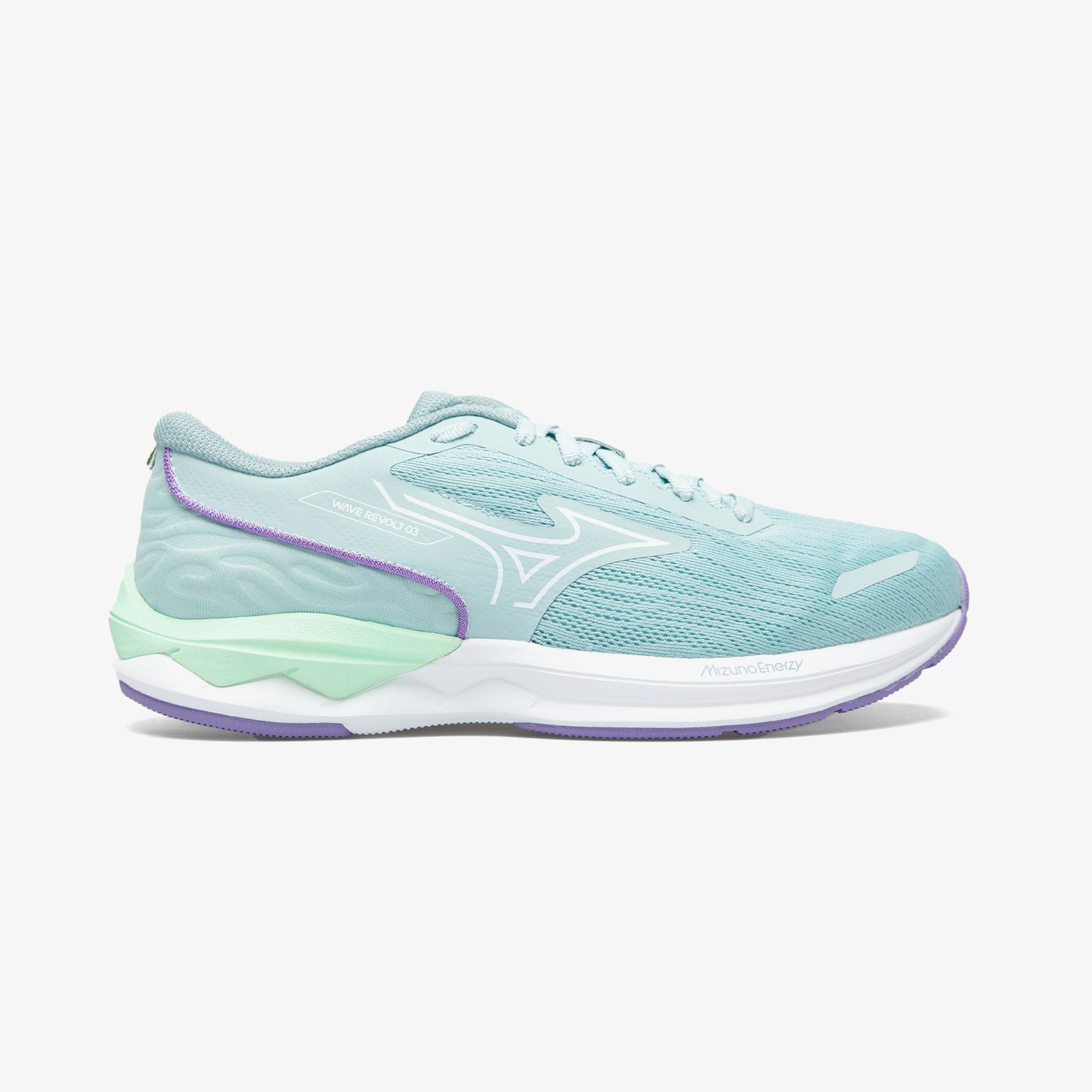 Mizuno Wave Revolt 3 Kadın Gri Koşu Ayakkabısı