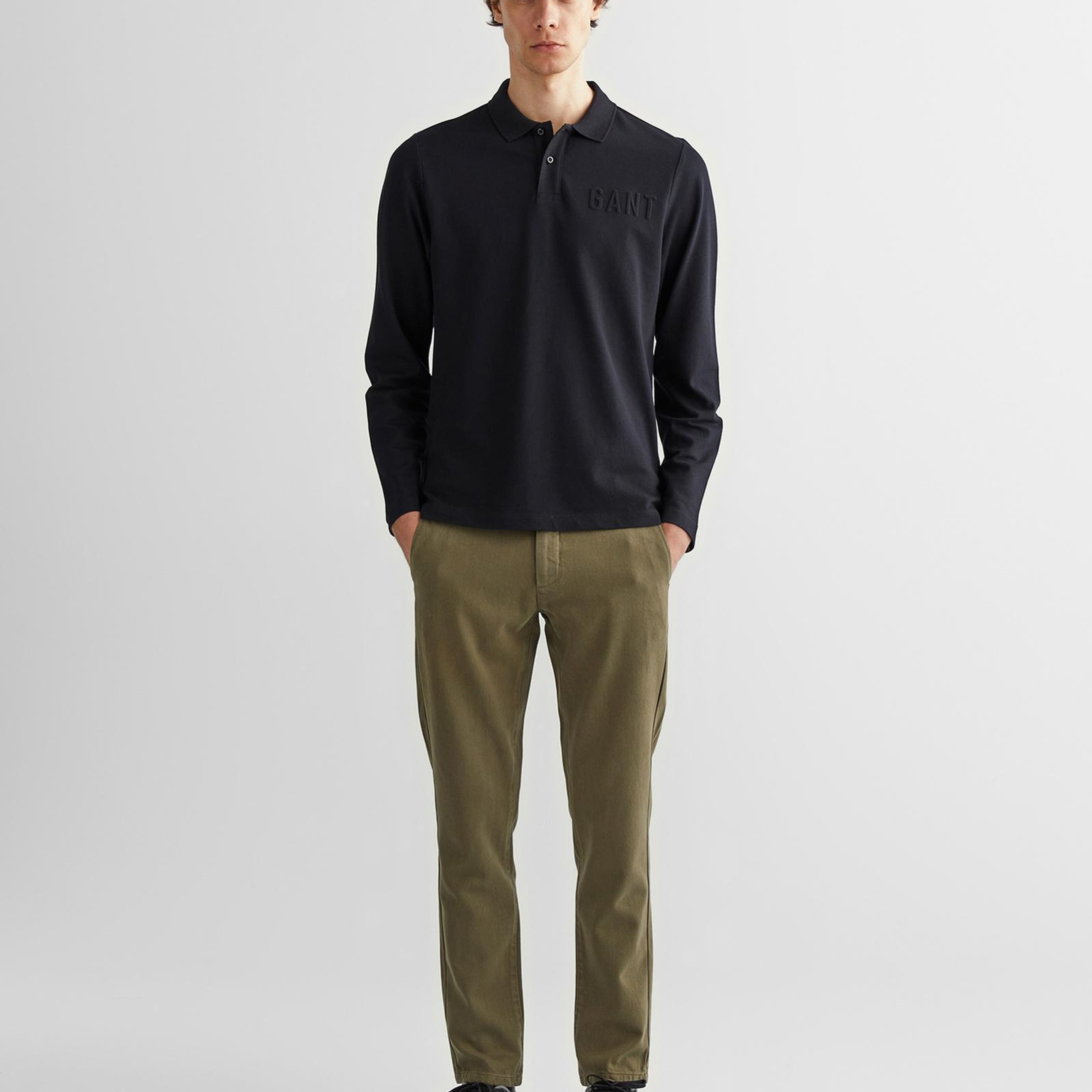 GANT Erkek Siyah Regular Fit Logolu Polo