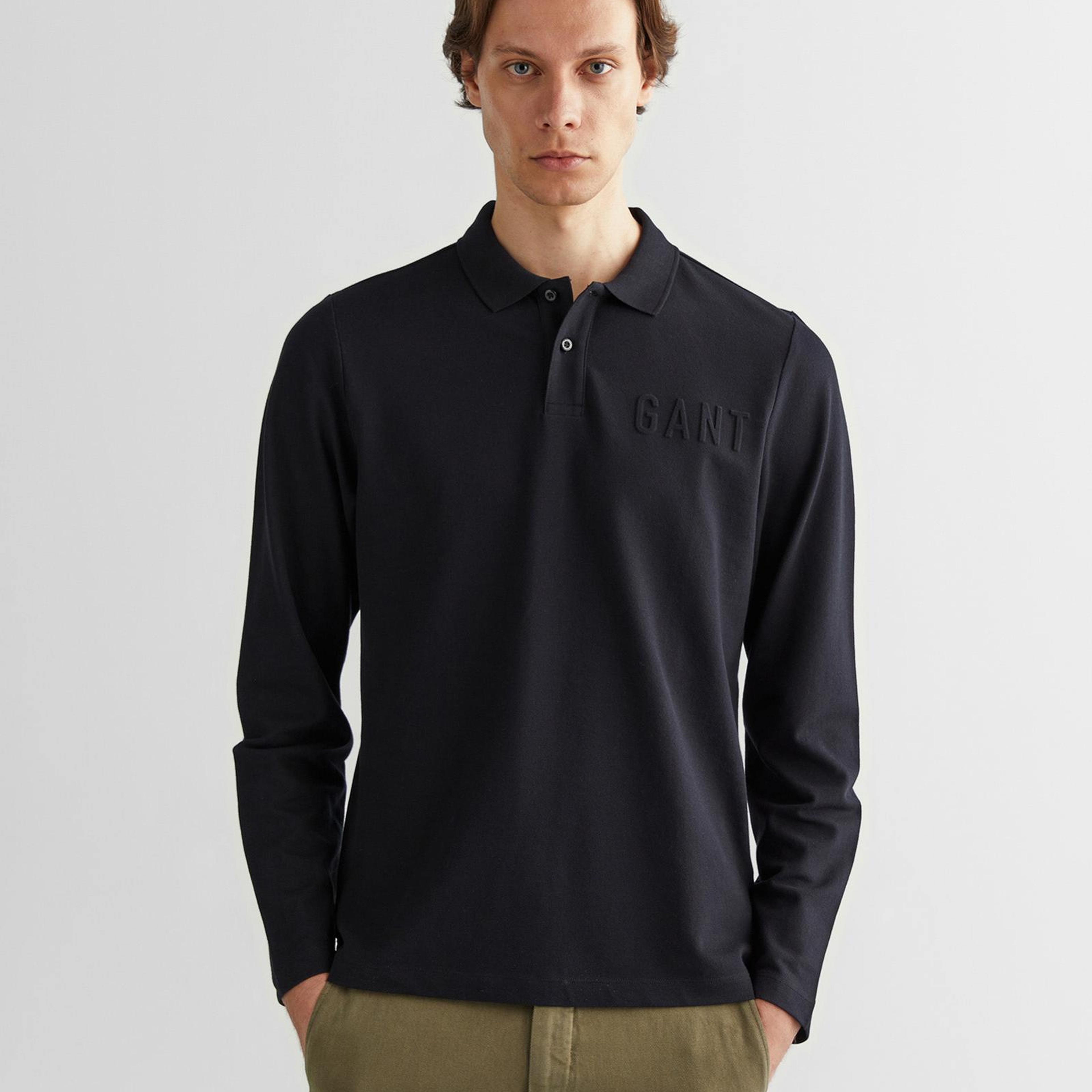 GANT Erkek Siyah Regular Fit Logolu Polo