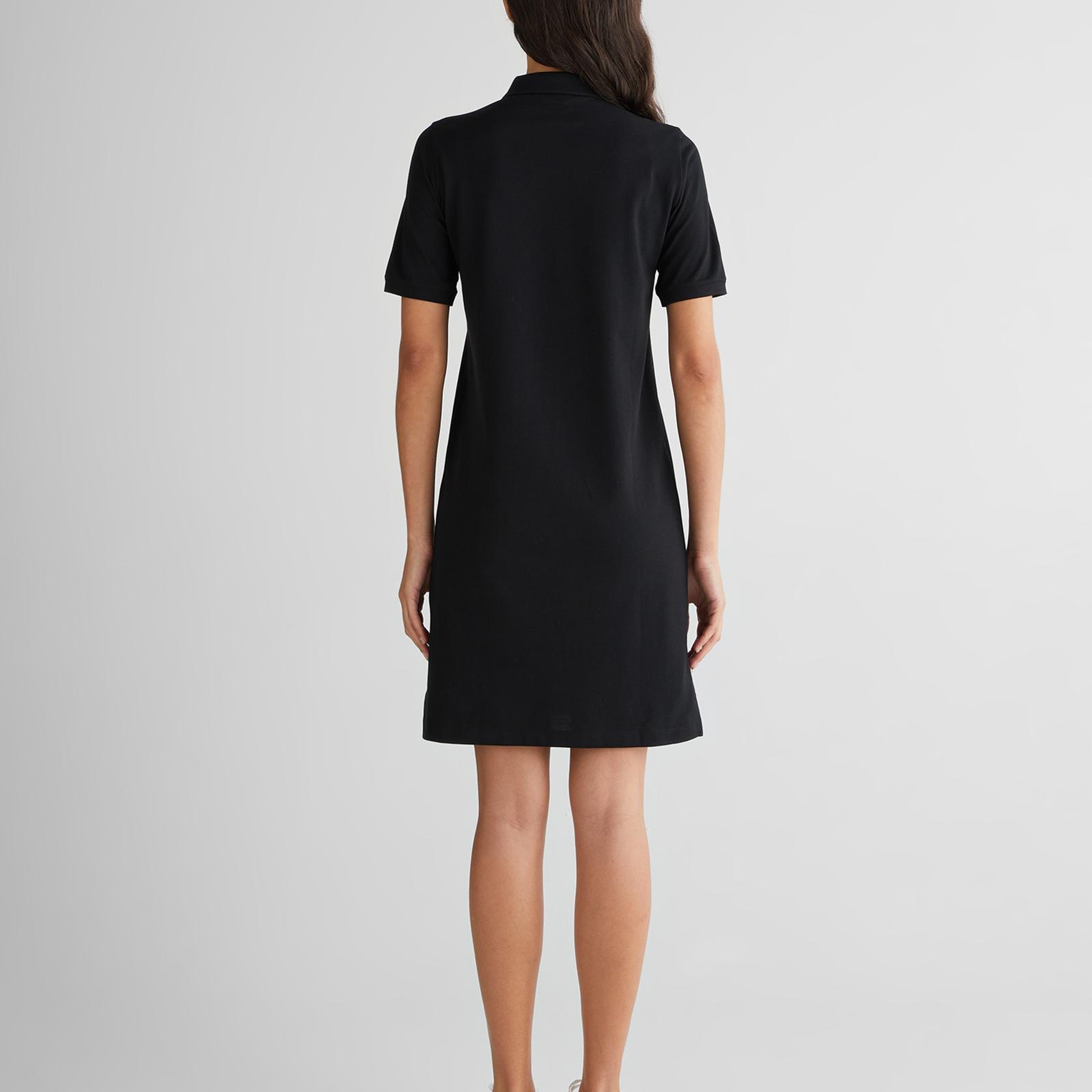 GANT Kadın Siyah Regular Fit Polo Yaka Elbise