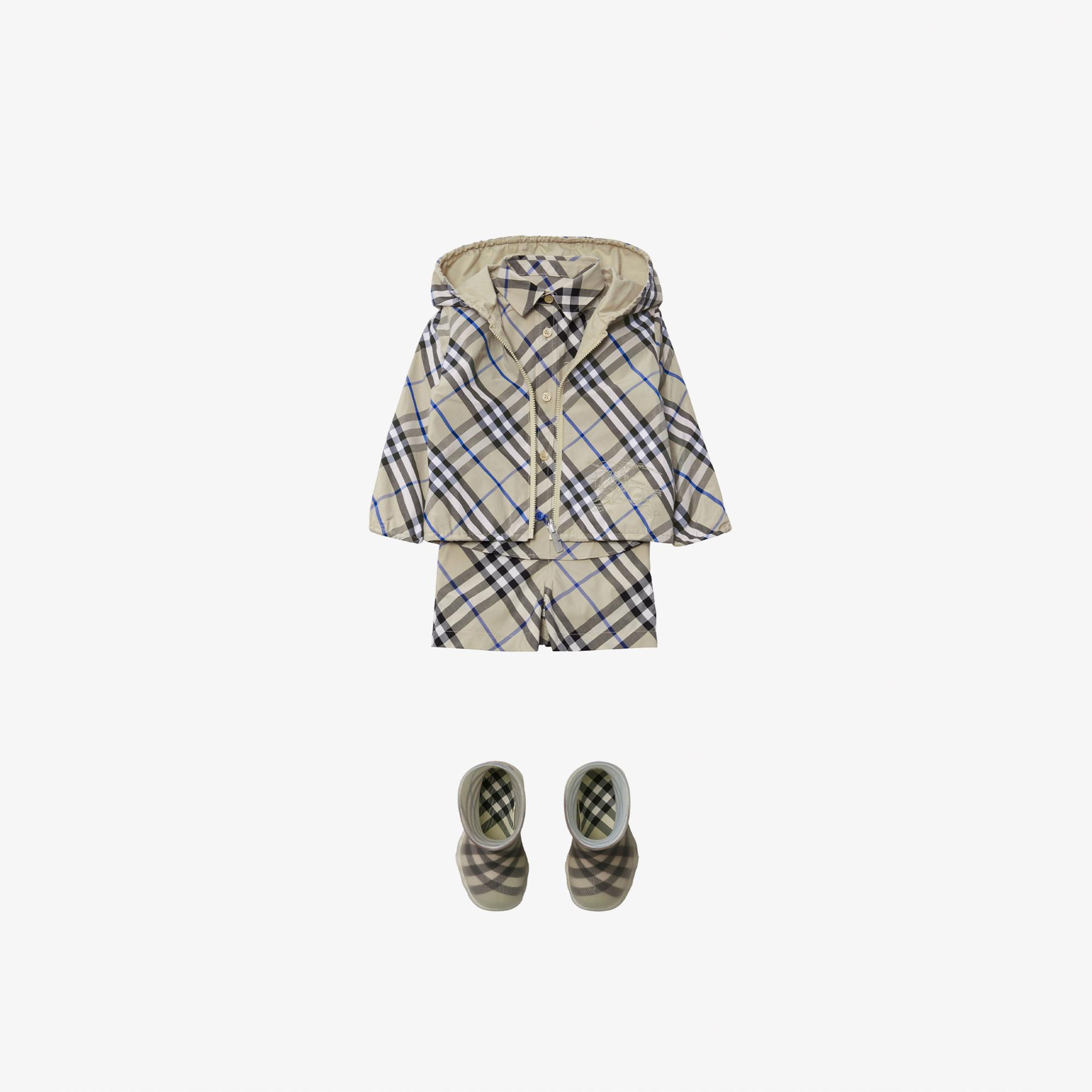 Burberry Reversible Check Pamuk Karışımlı Çocuk Krem Rengi Ceket