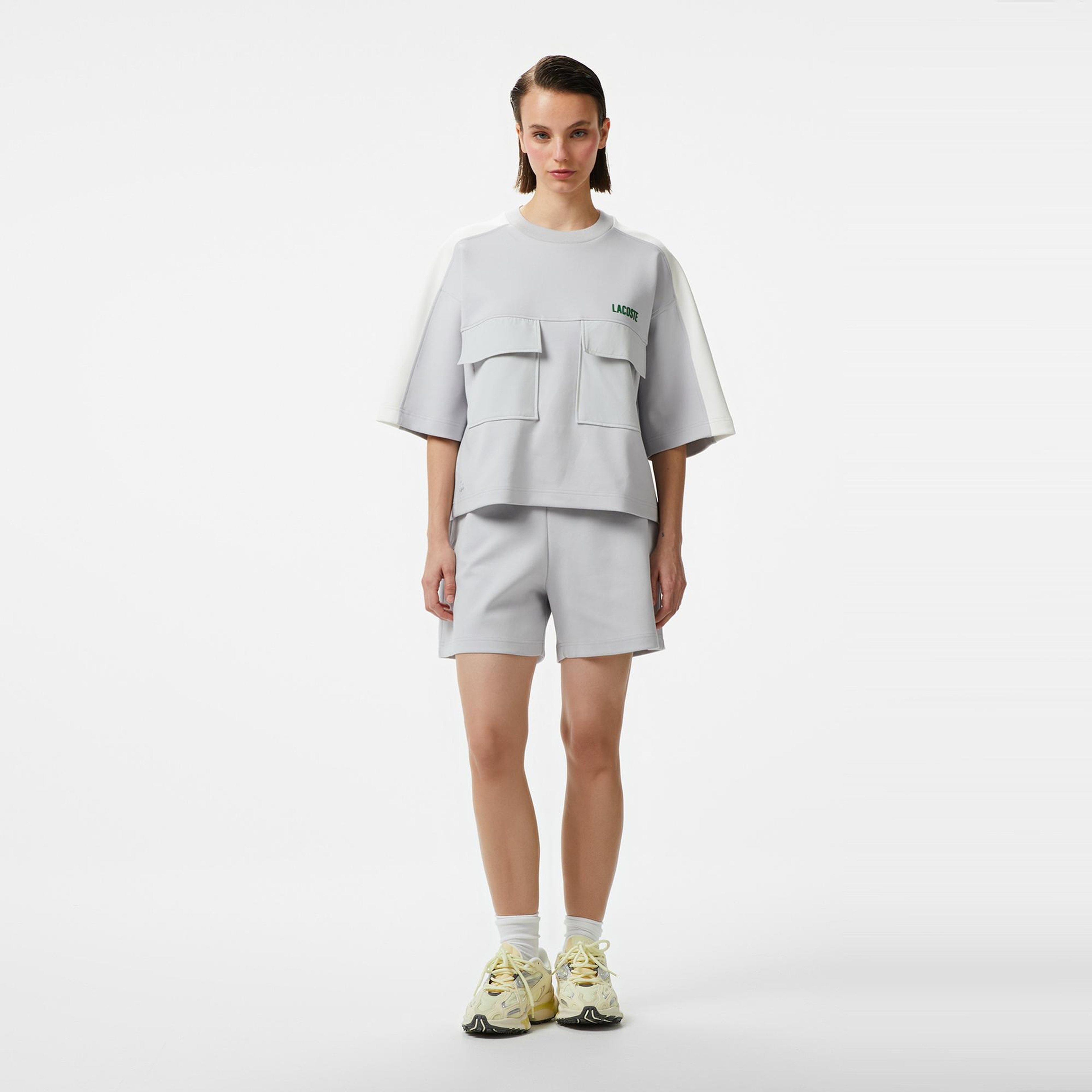 Lacoste House of SuperStep x Lacoste Kadın Gri Şort