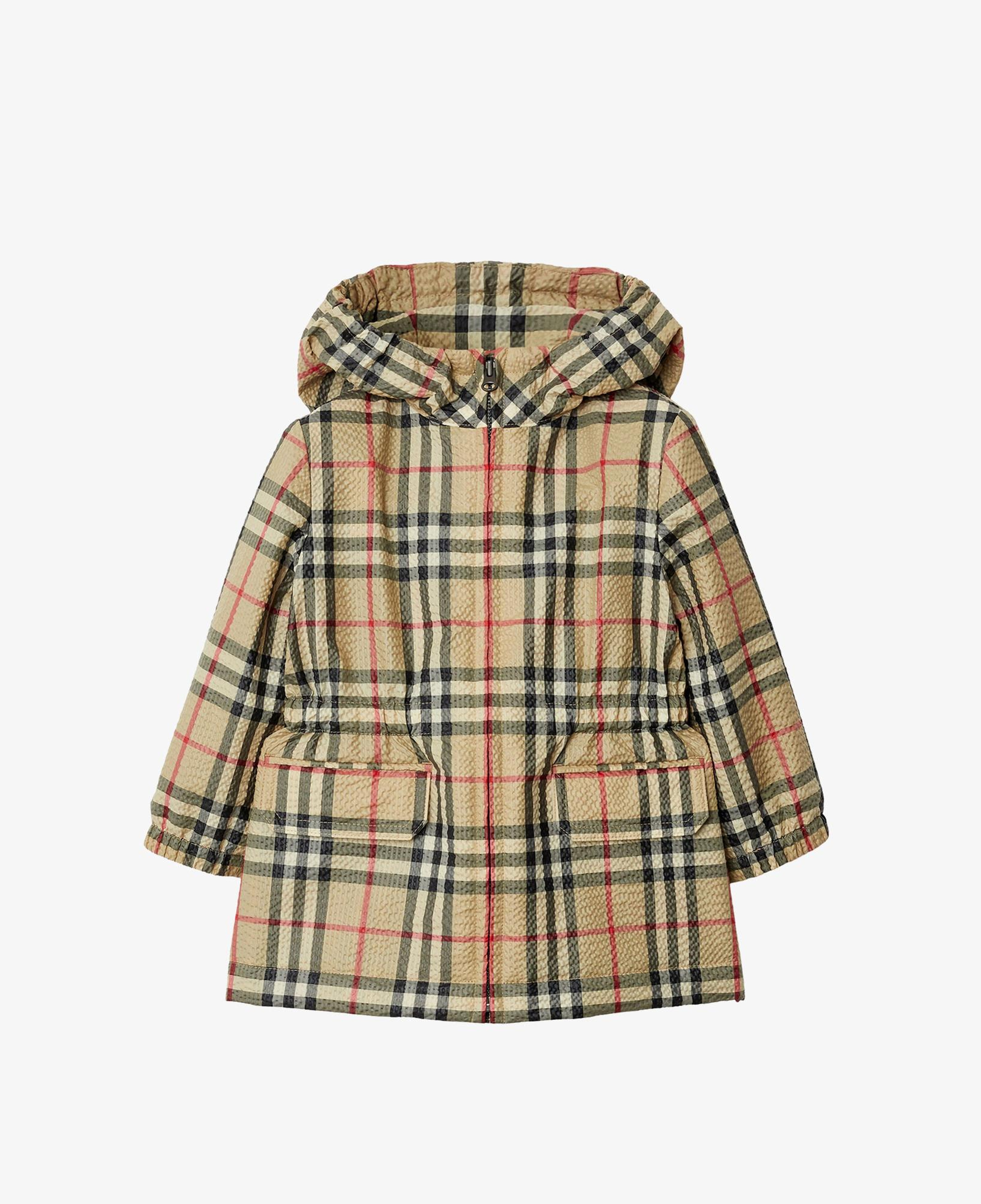 Burberry Check Kapüşonlu Çocuk Bej Ceket