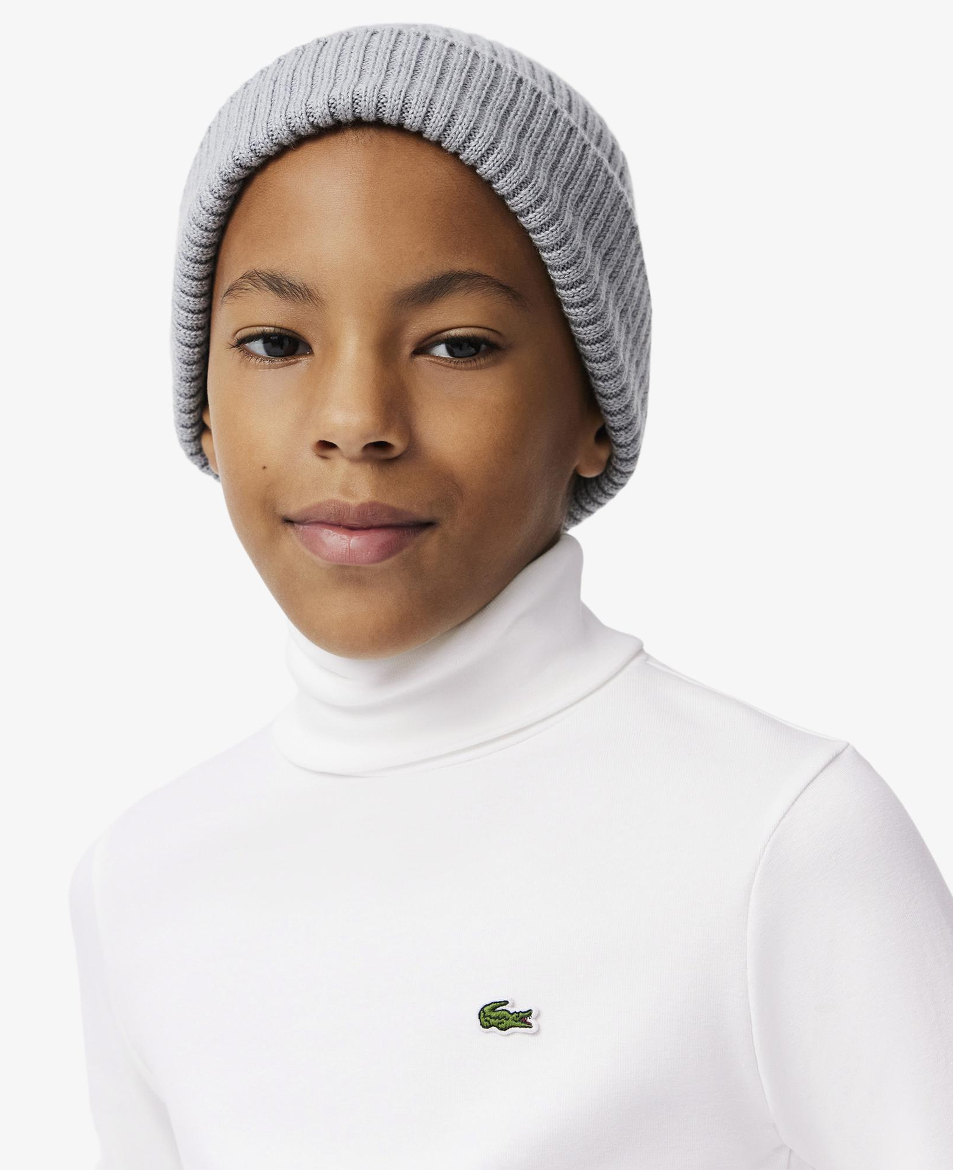 Çocuk Uzun Kollu Boğazlı Yaka Beyaz T-Shirt