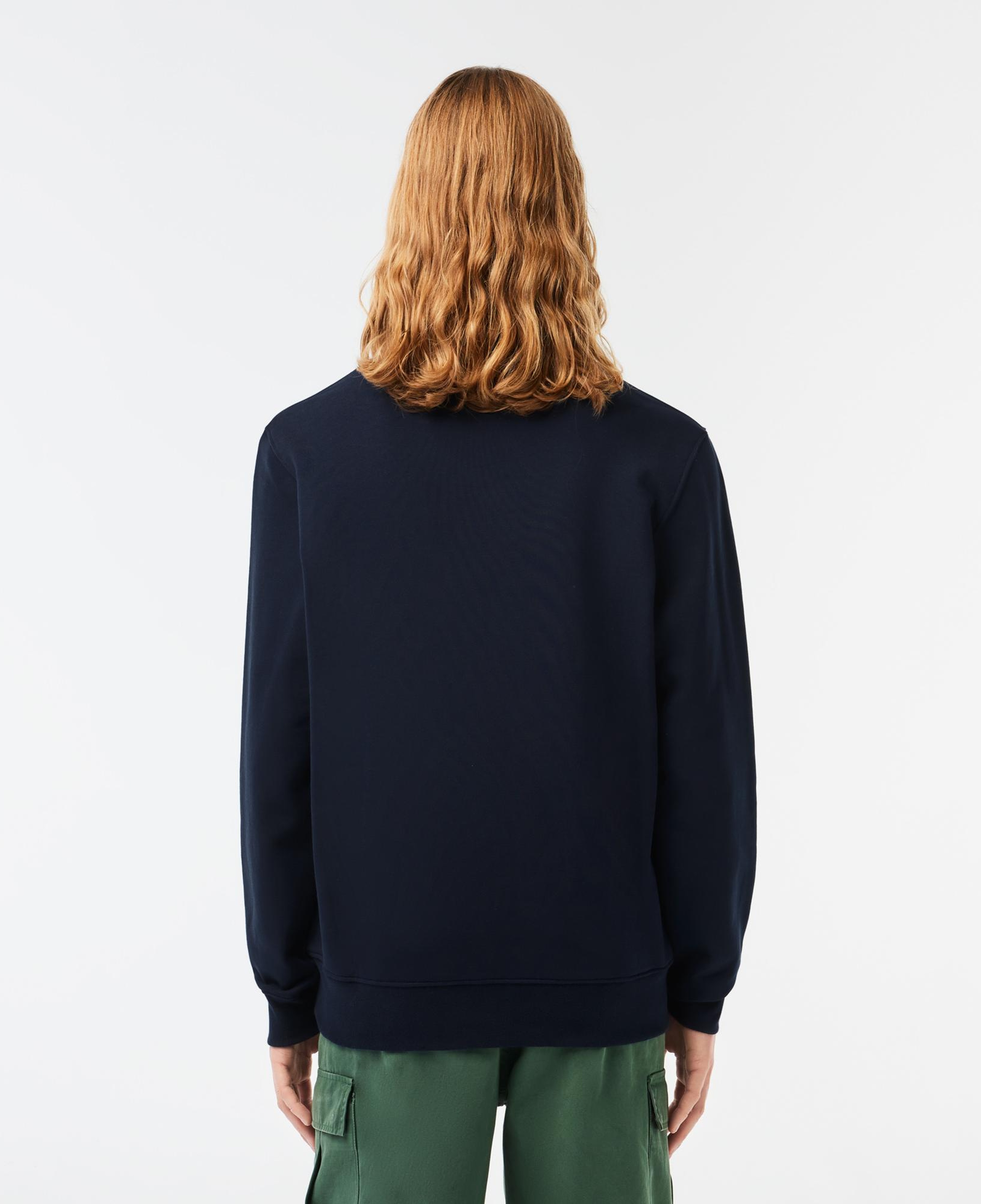 Erkek Classic Fit Bisiklet Yaka Baskılı Lacivert Sweatshirt