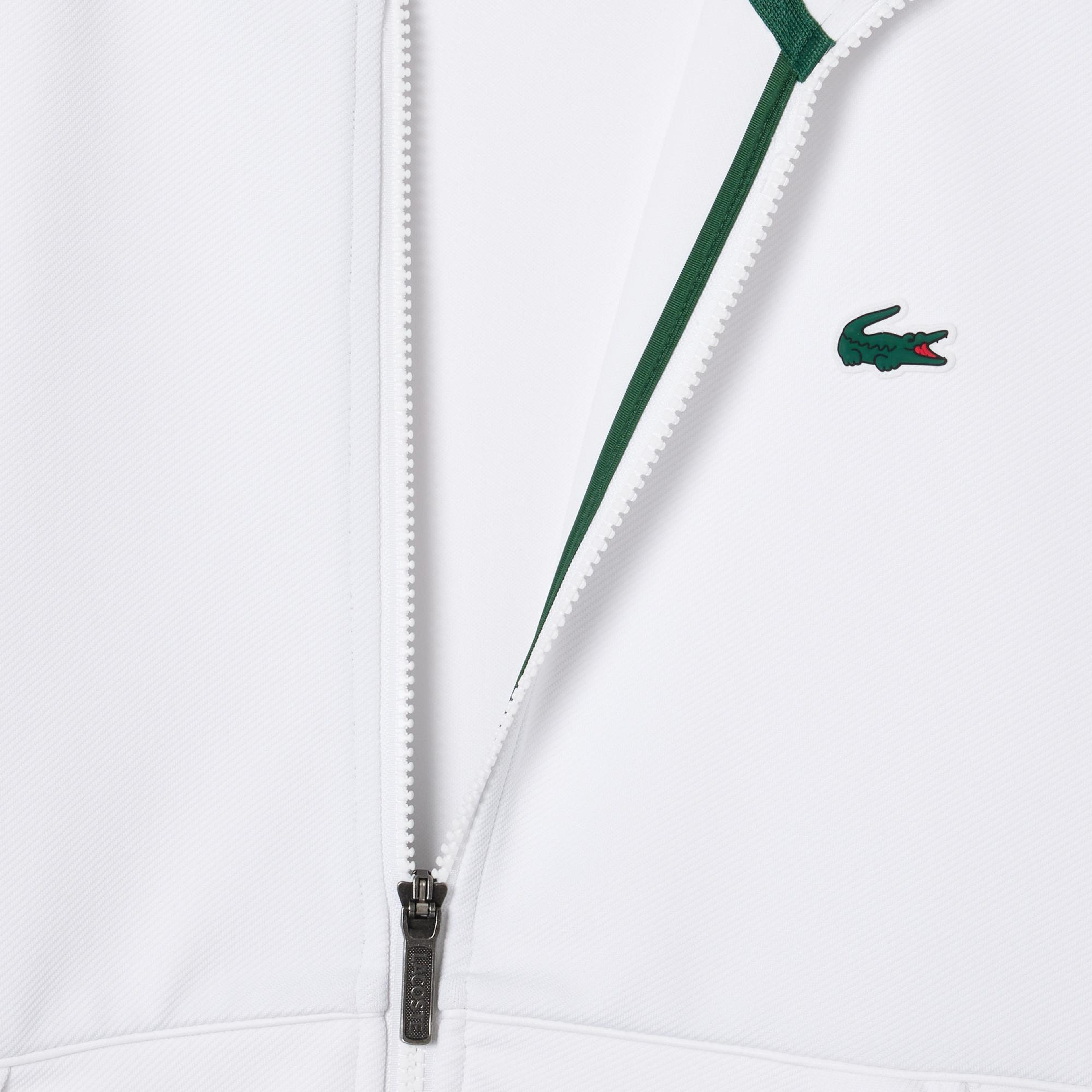 SPORT Erkek Classic Fit Fermuarlı Beyaz Sweatshirt