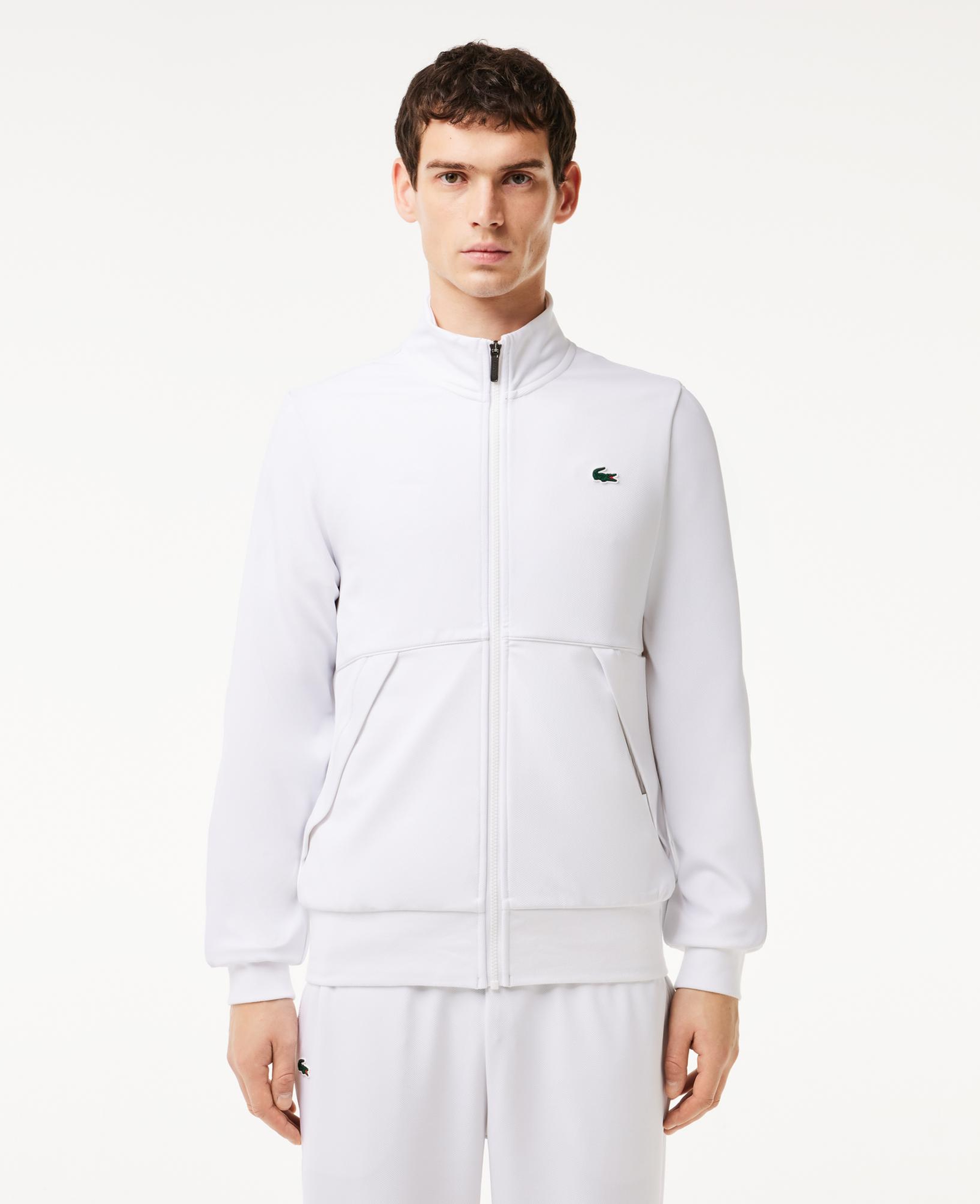 SPORT Erkek Classic Fit Fermuarlı Beyaz Sweatshirt