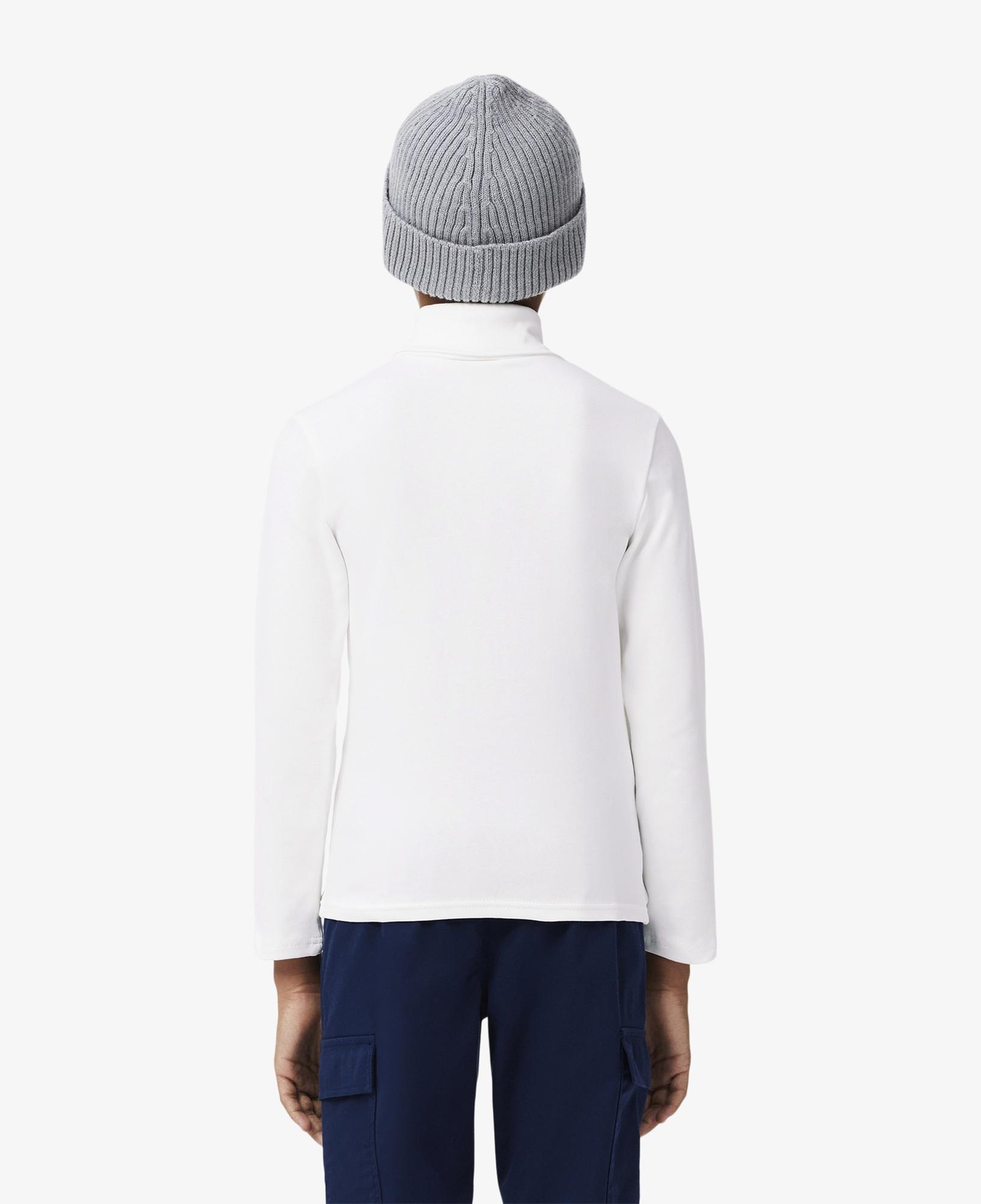 Çocuk Uzun Kollu Boğazlı Yaka Beyaz T-Shirt