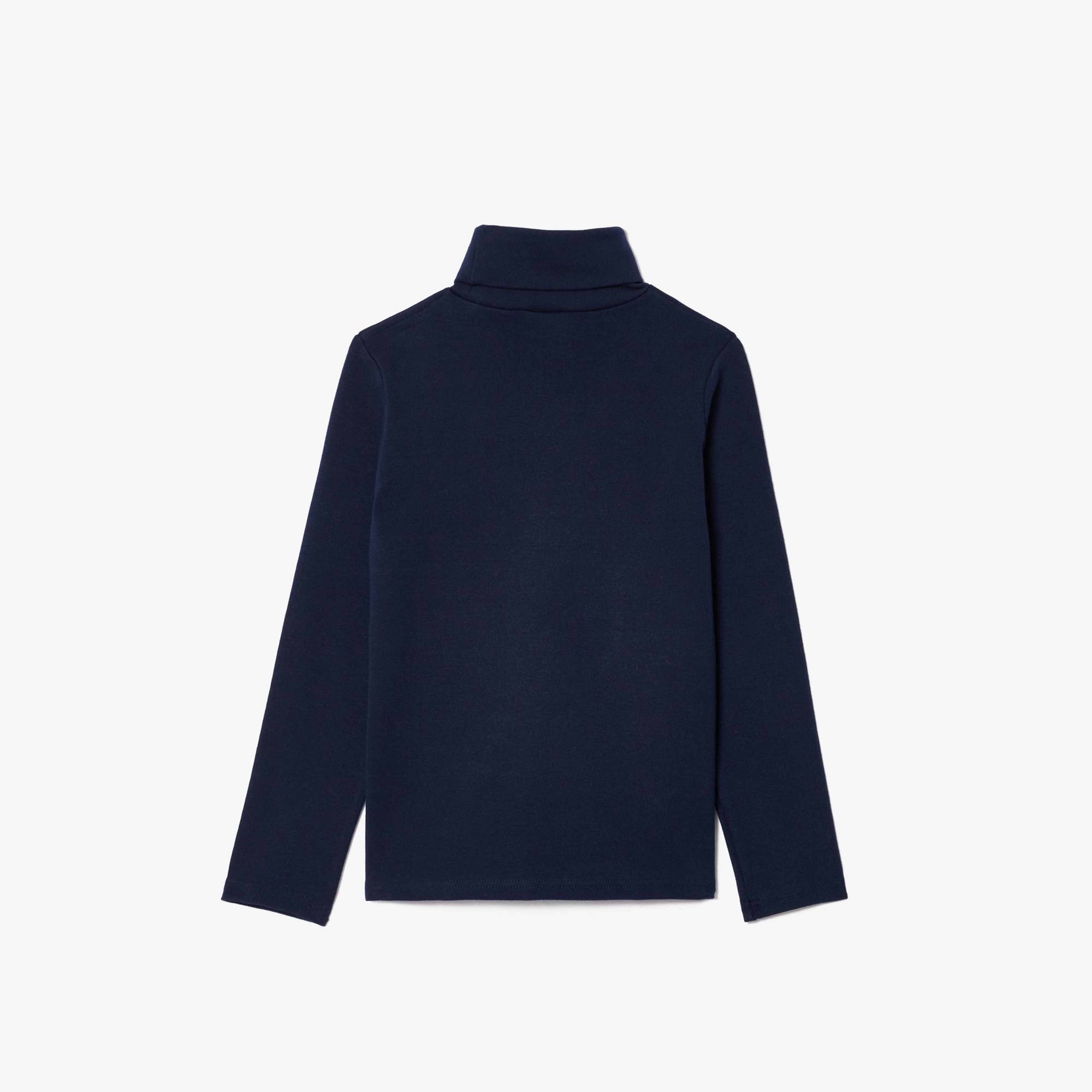 Çocuk Uzun Kollu Boğazlı Yaka Lacivert T-Shirt