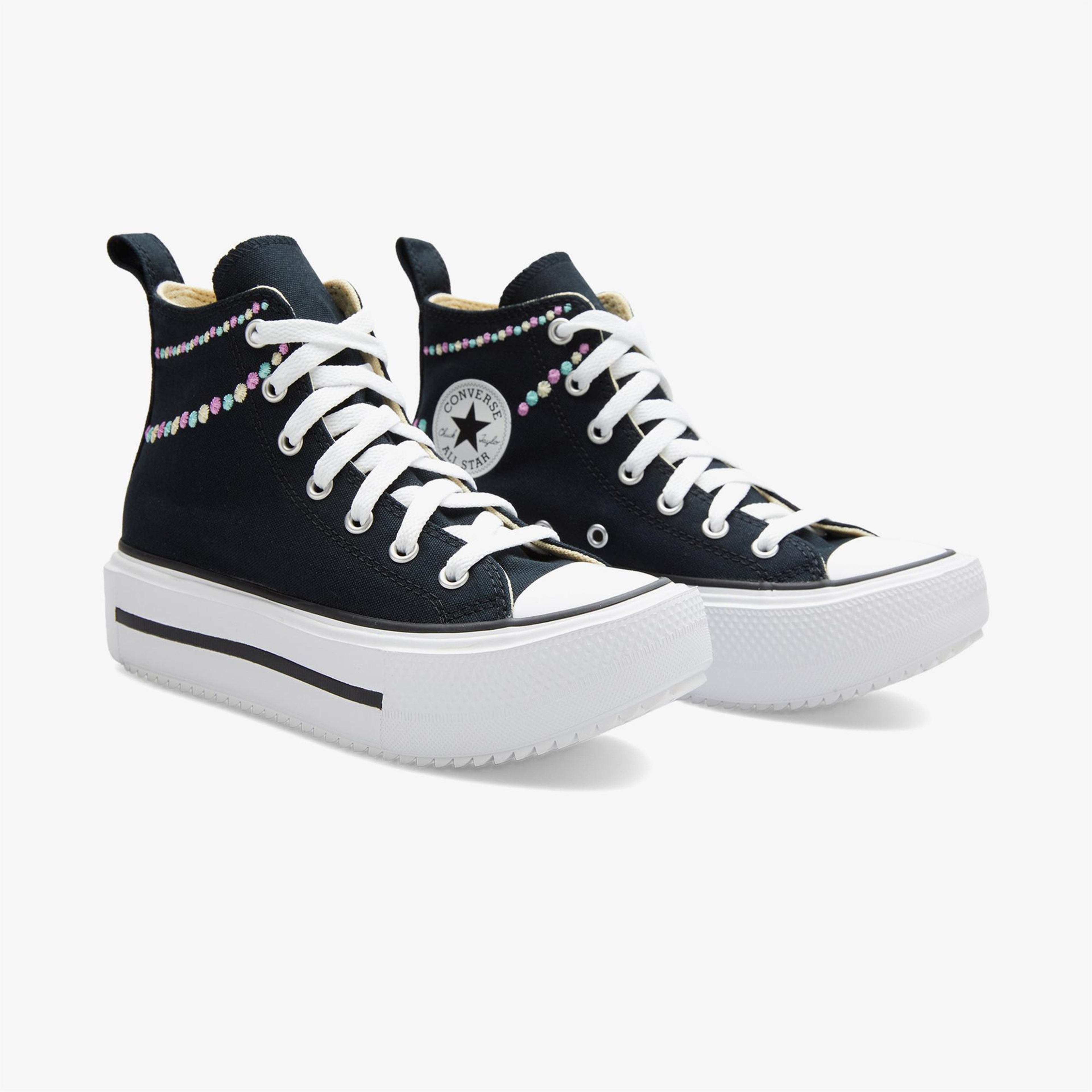 Converse Chuck Taylor All Star Lift Double Stack Çocuk Siyah Sneaker