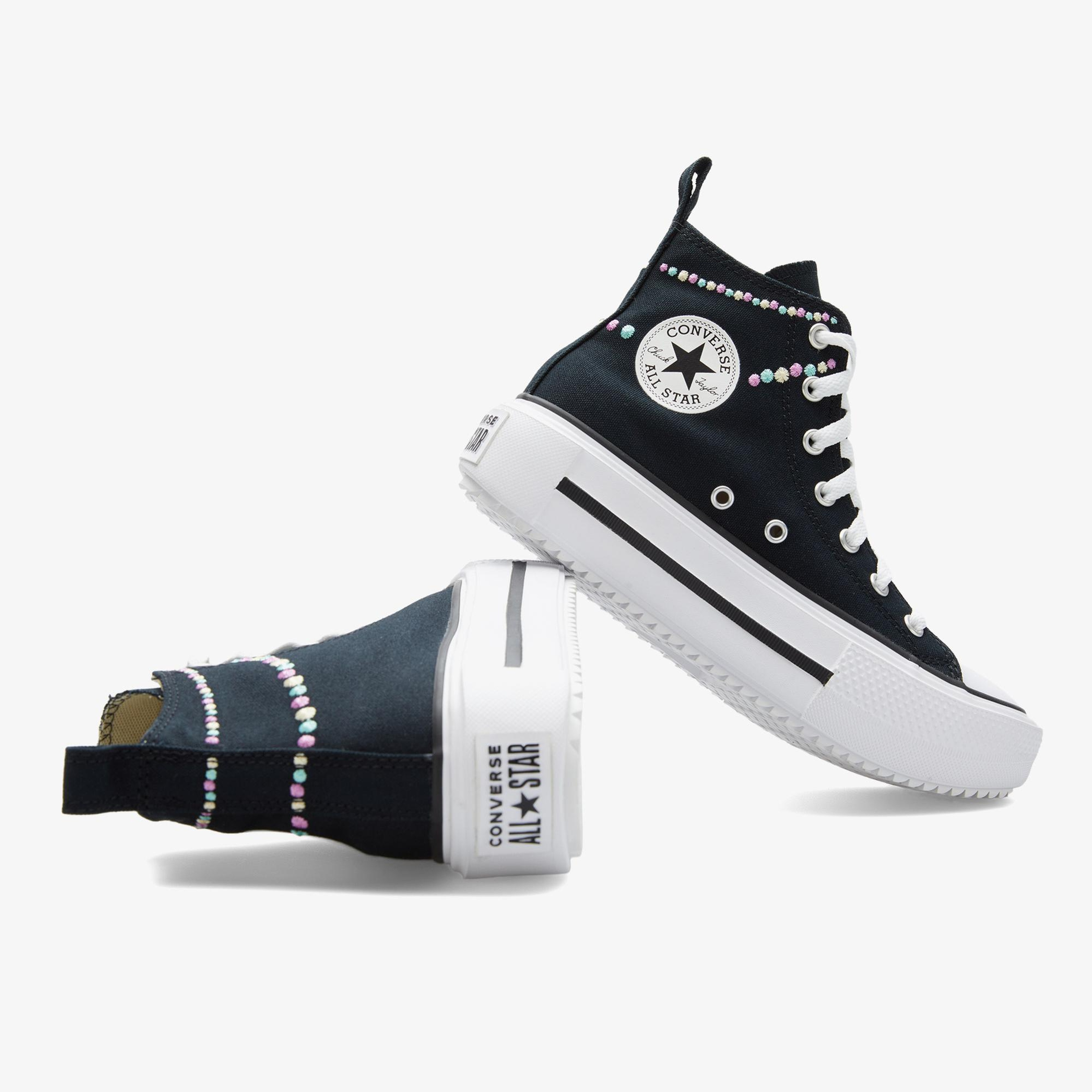 Converse Chuck Taylor All Star Lift Double Stack Çocuk Siyah Sneaker
