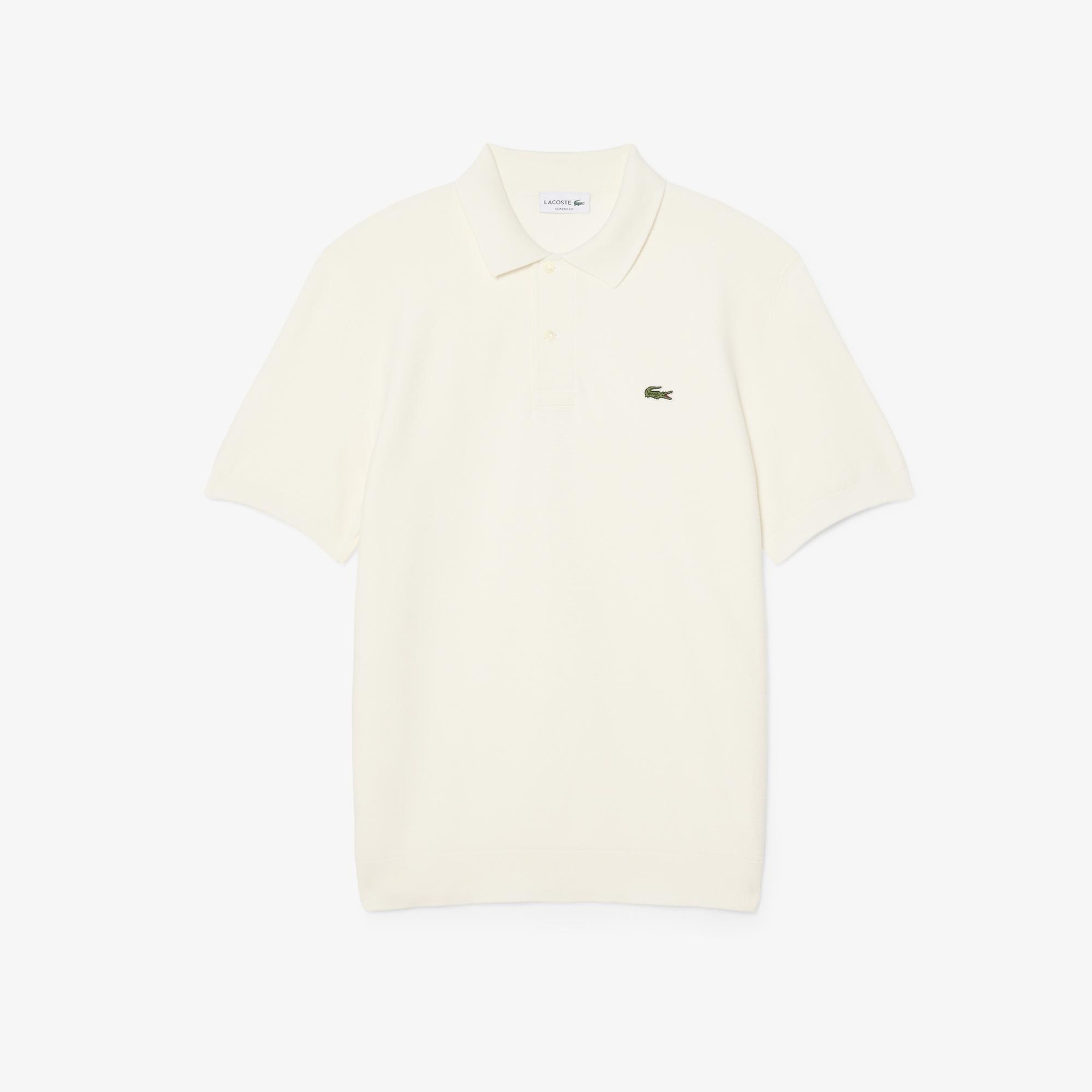 Lacoste Erkek Classic Fit Kısa Kollu Polo Yaka Krem Triko