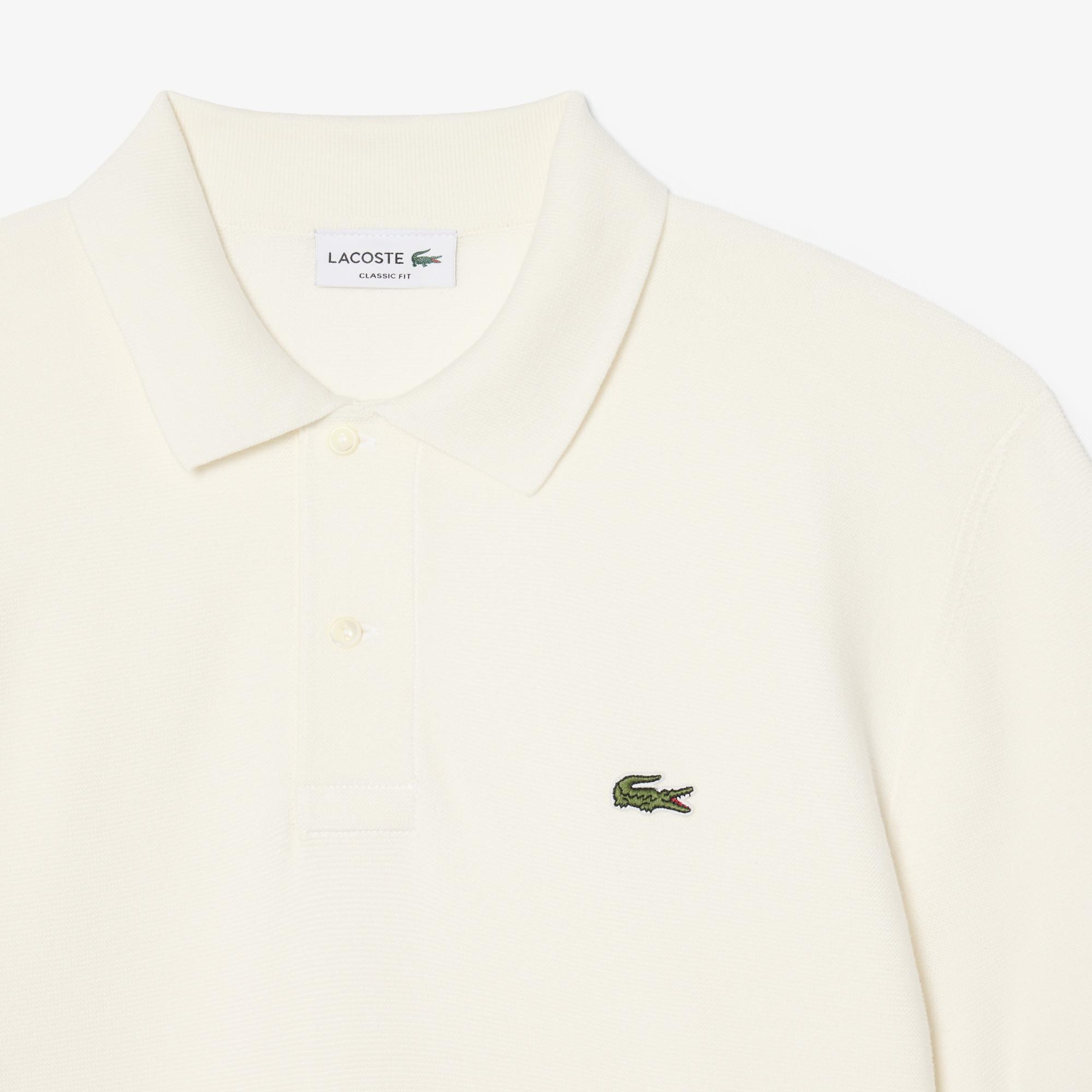 Lacoste Erkek Classic Fit Kısa Kollu Polo Yaka Krem Triko