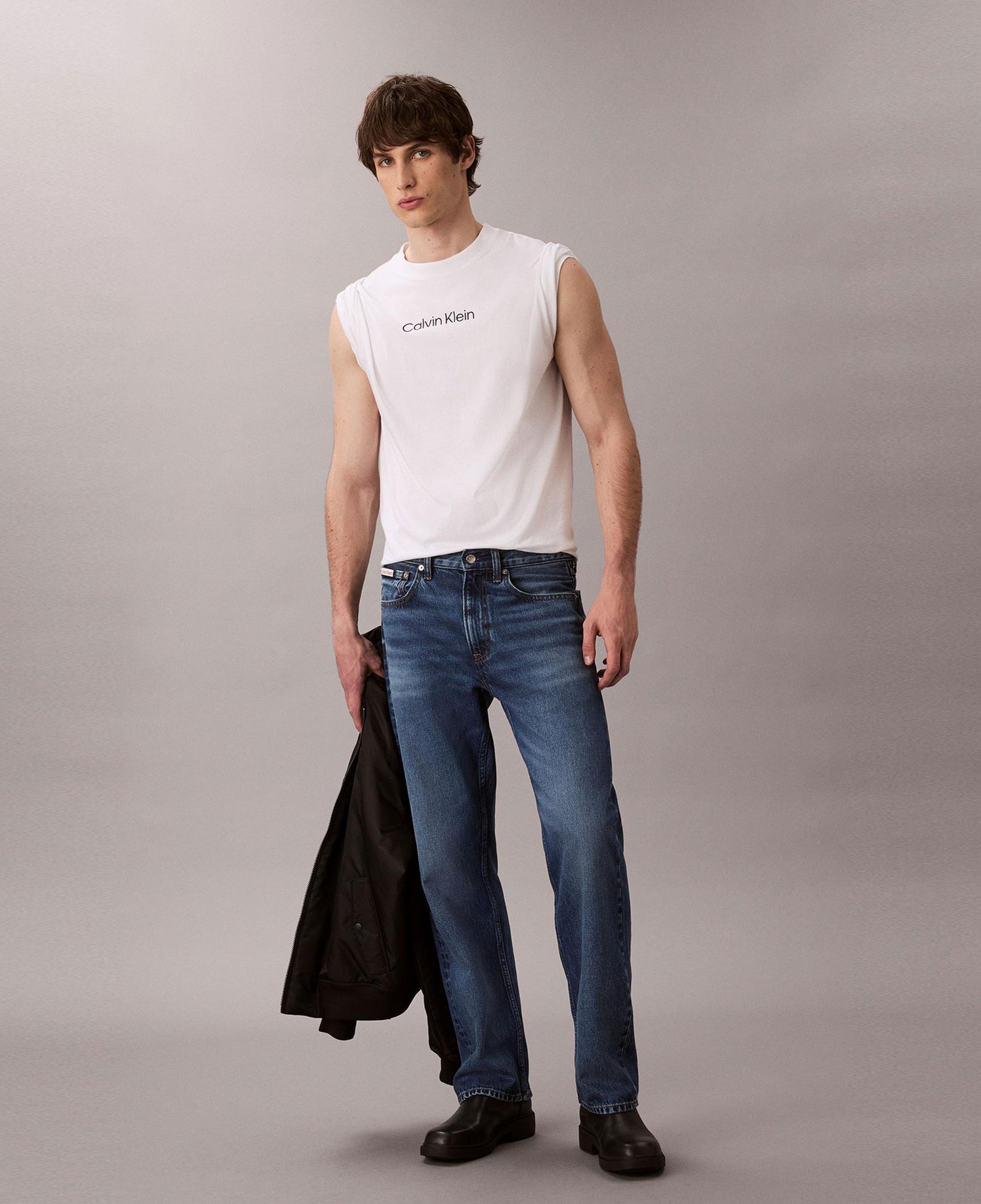 Calvin Klein Standard Logo Crew Erkek Beyaz T-Shirt