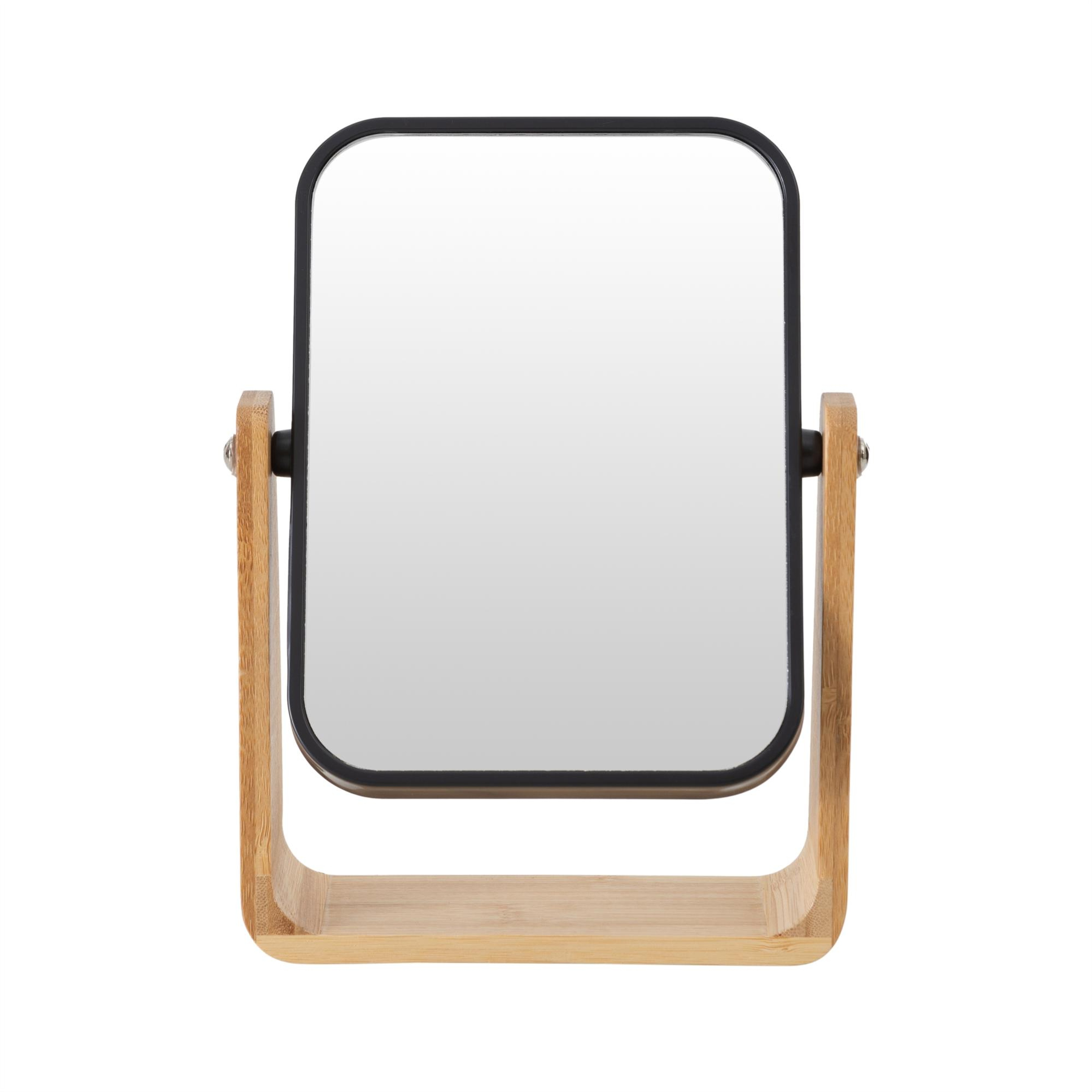 BOHO BAMBU BÜYÜTEÇLİ AYNA SİYAH 16X5,8X21,8