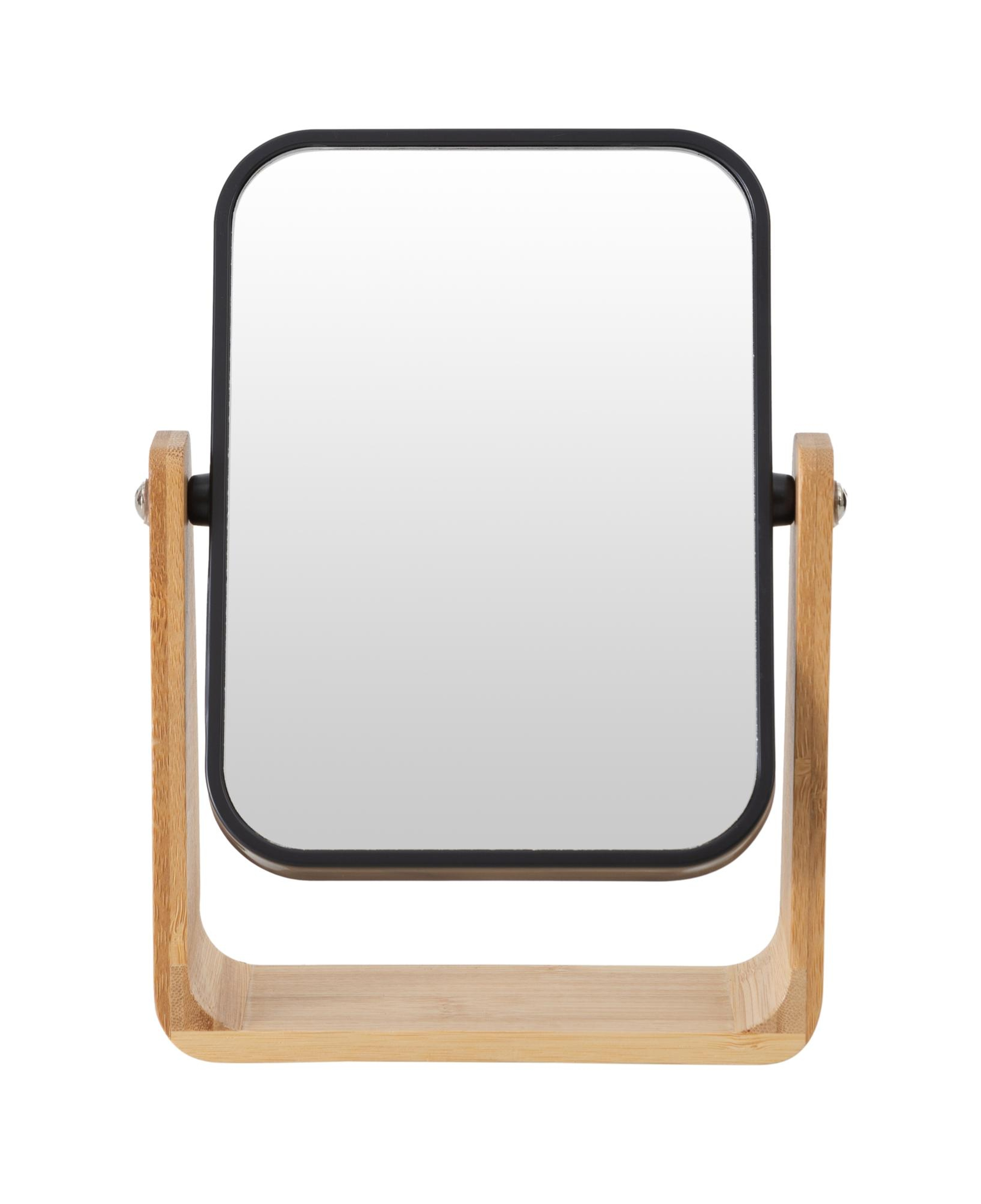 BOHO BAMBU BÜYÜTEÇLİ AYNA SİYAH 16X5,8X21,8