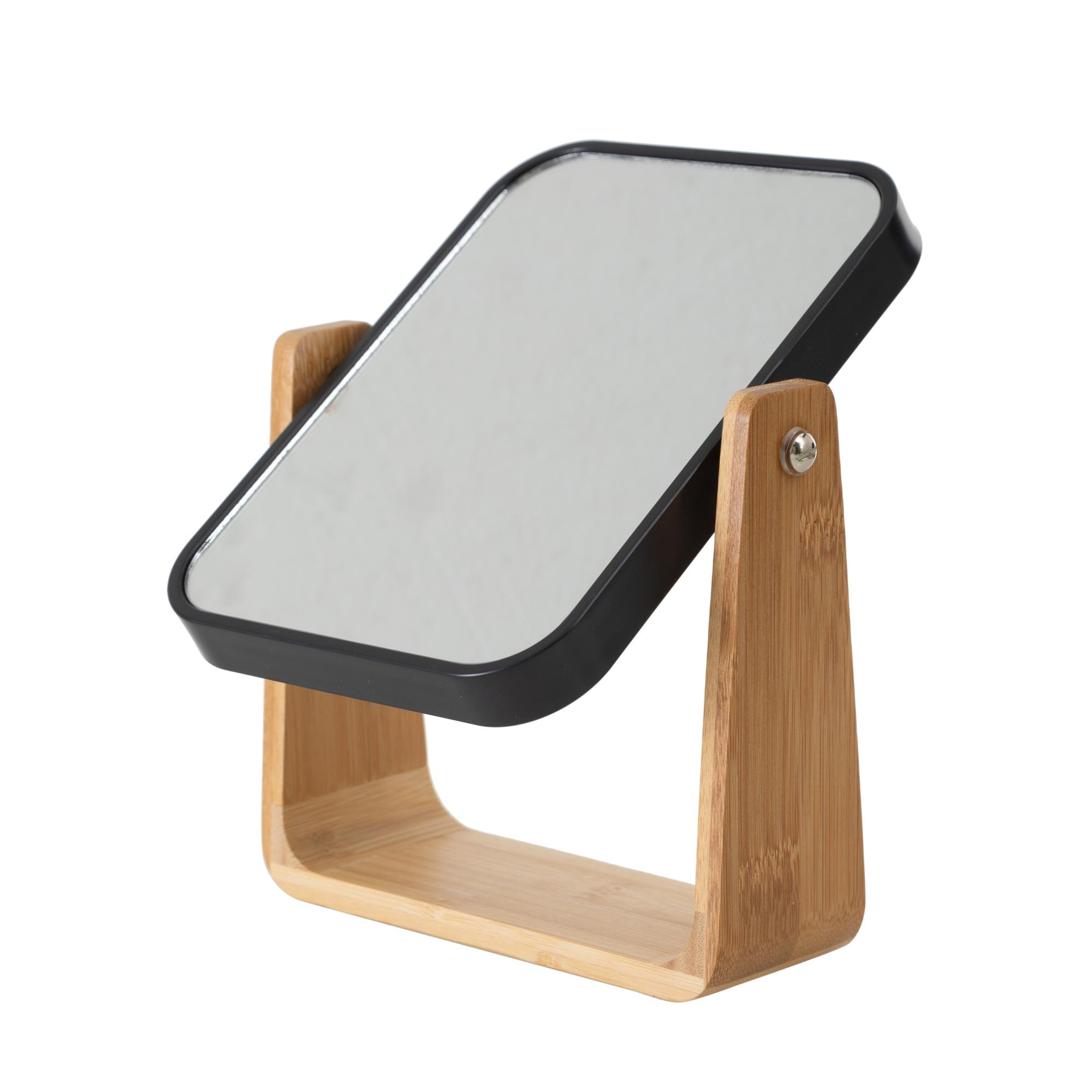 BOHO BAMBU BÜYÜTEÇLİ AYNA SİYAH 16X5,8X21,8