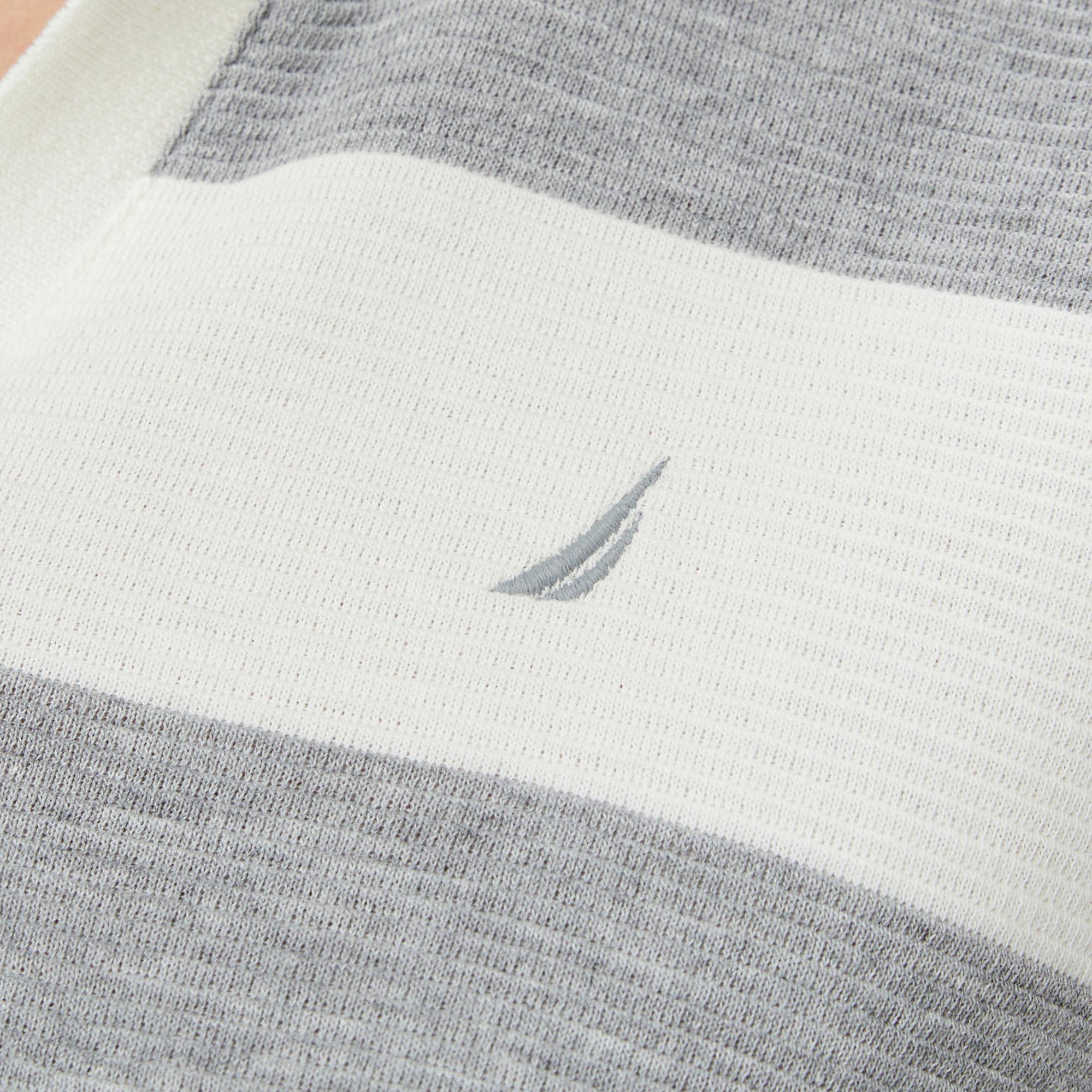 Nautica Kadın Gri Regular Fit Çizgili Polo Yaka T-Shirt