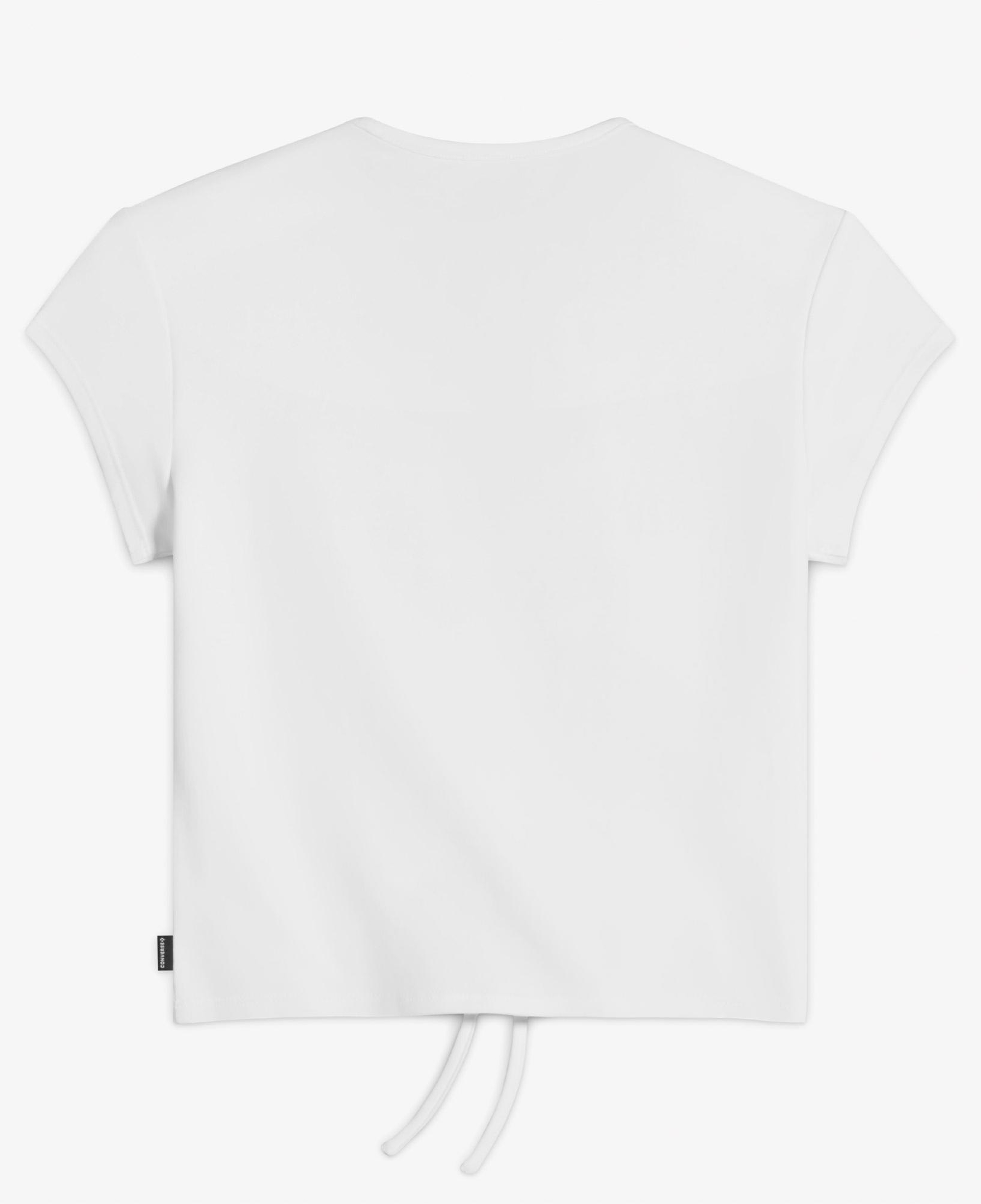 Converse Classic Kadın Slim Fit V Yaka Büzgülü Beyaz T-Shirt