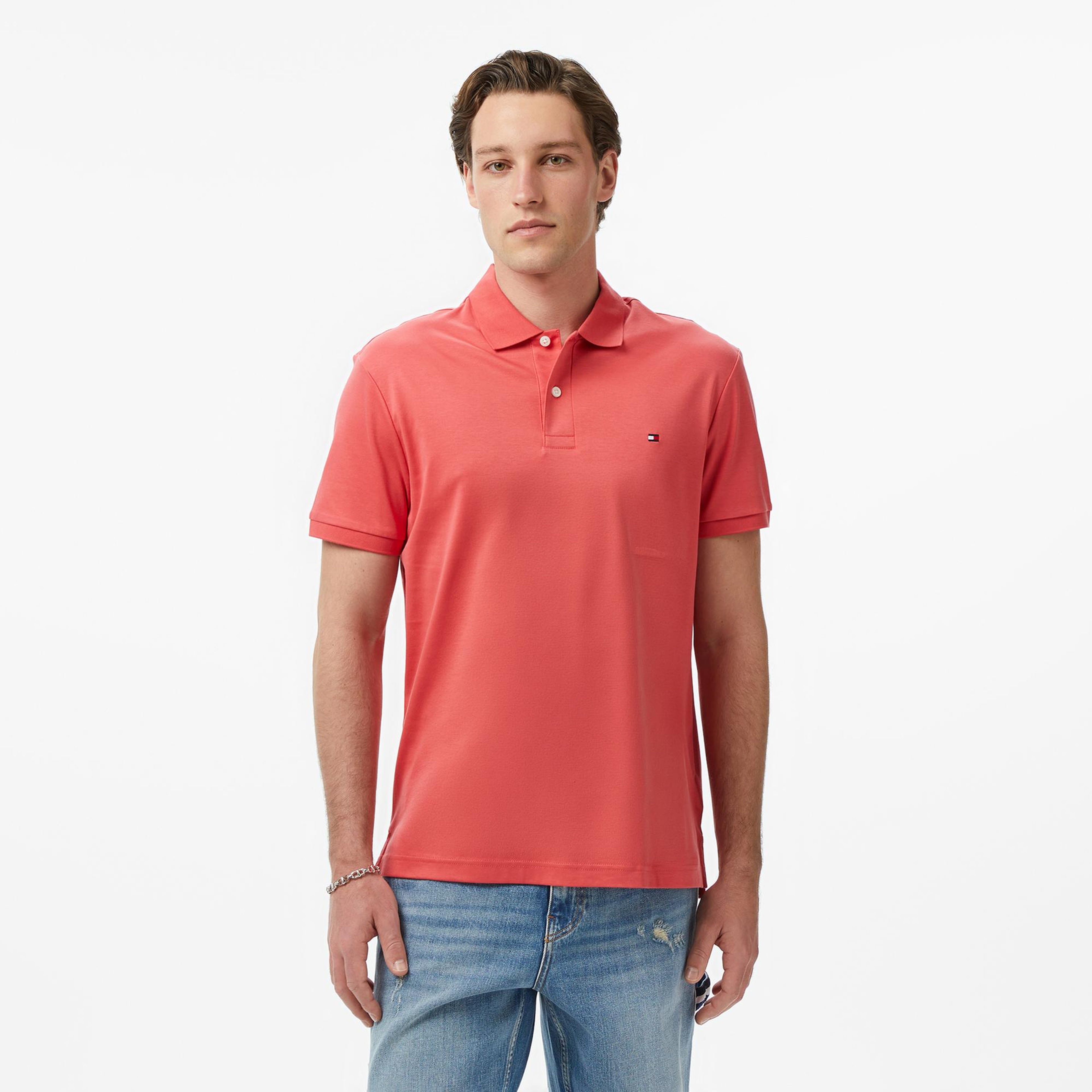Tommy Hilfiger Core Essentials Erkek Kırmızı Polo Yaka T-Shirt