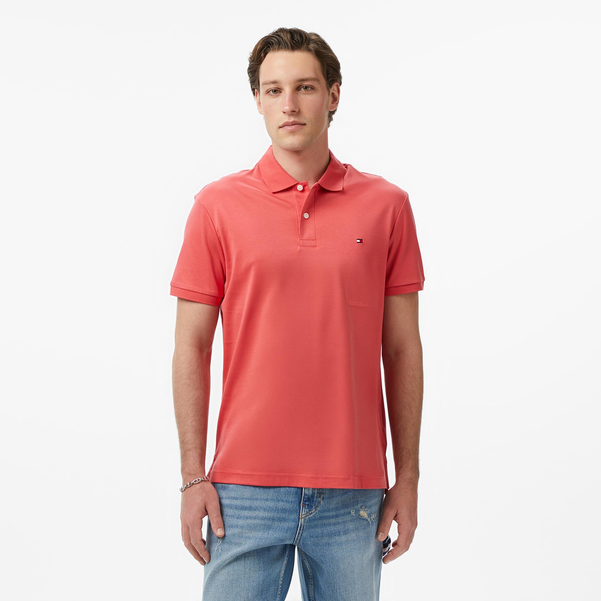 Tommy Hilfiger Core Essentials Erkek Kırmızı Polo Yaka T-Shirt
