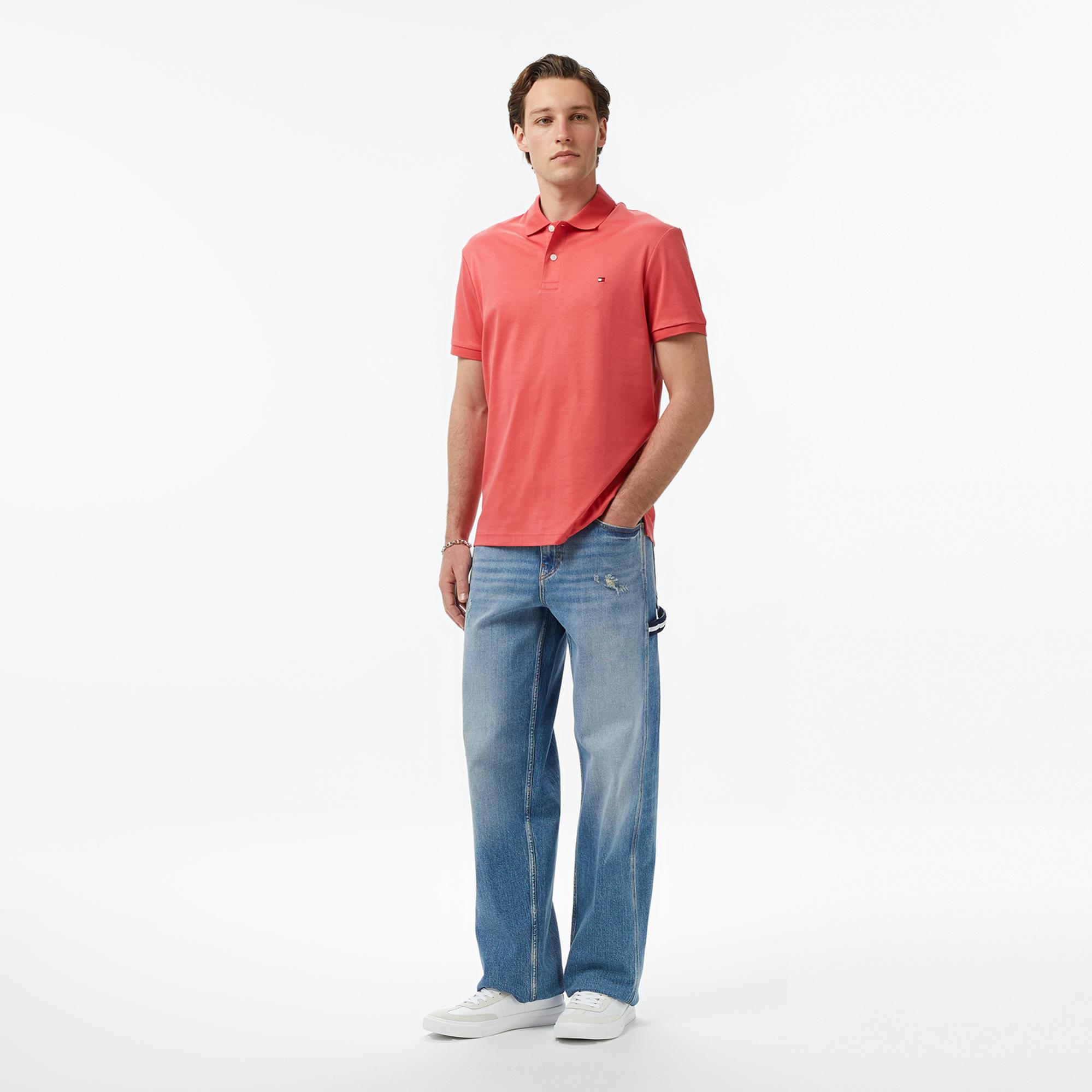 Tommy Hilfiger Core Essentials Erkek Kırmızı Polo Yaka T-Shirt