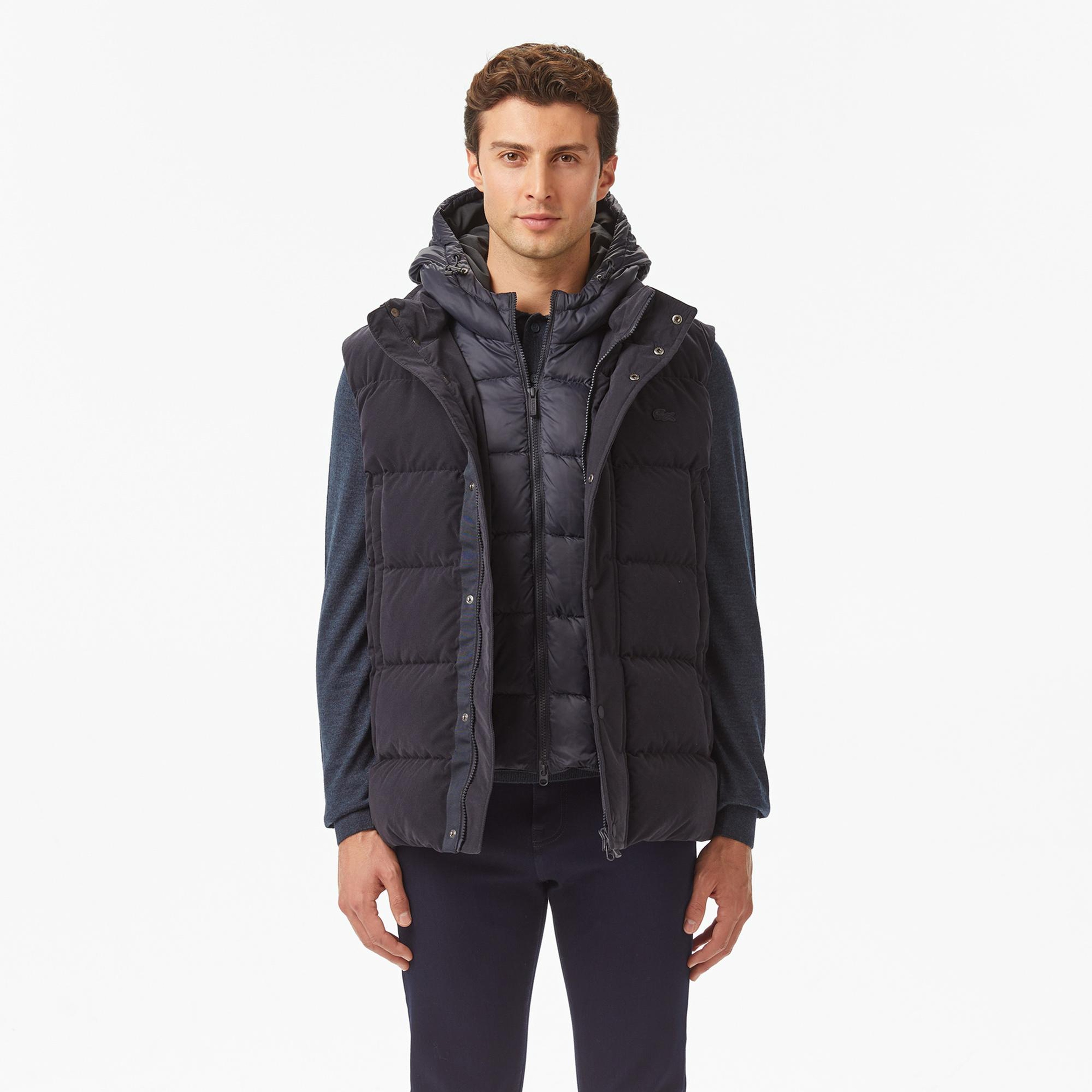 Lacoste Erkek Kapüşonlu Lacivert Yelek