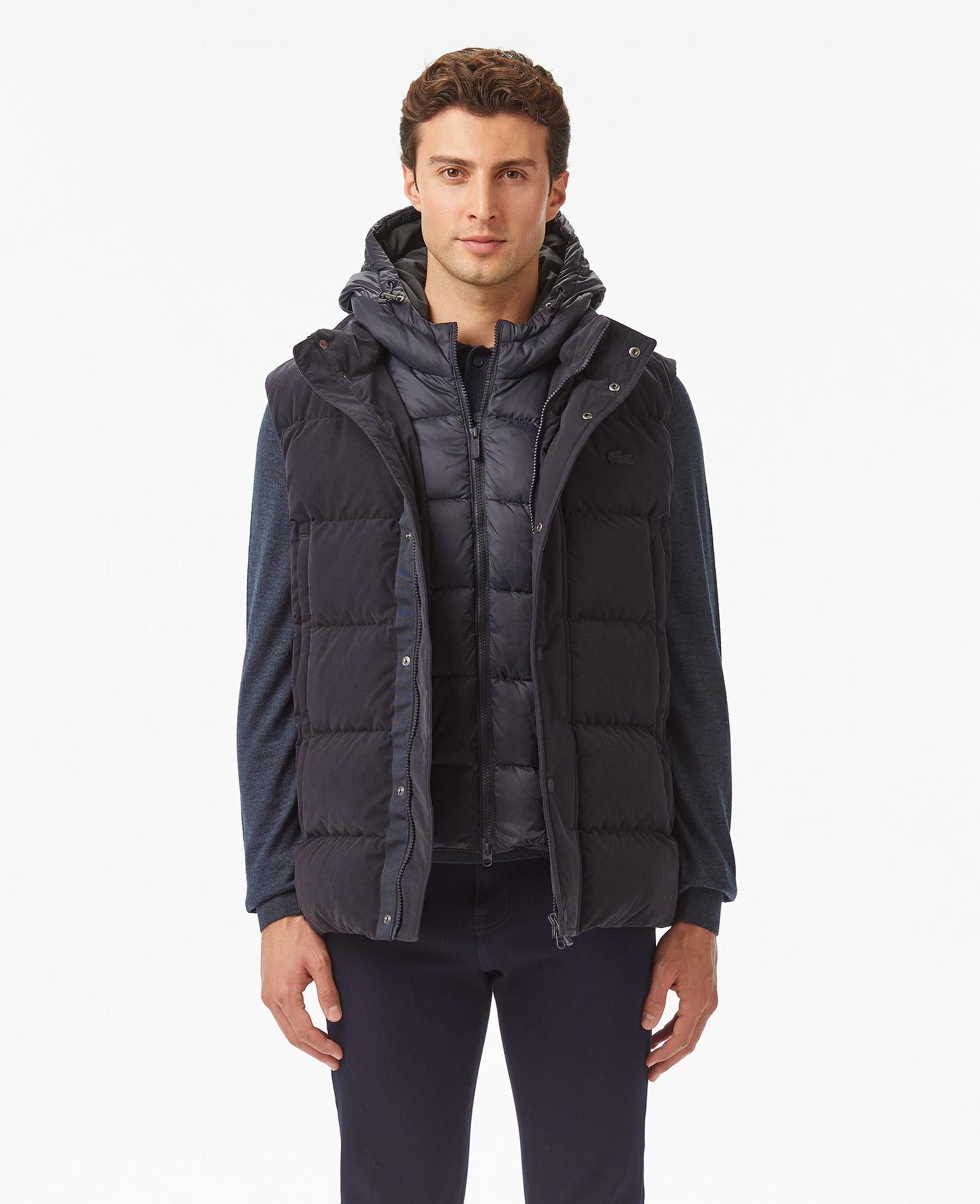 Lacoste Erkek Kapüşonlu Lacivert Yelek